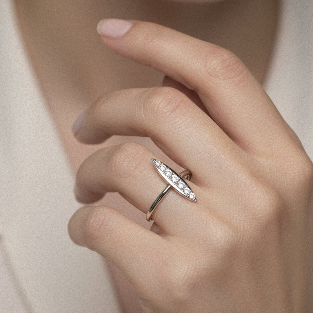 Elongated Lab Grown Diamond Ring