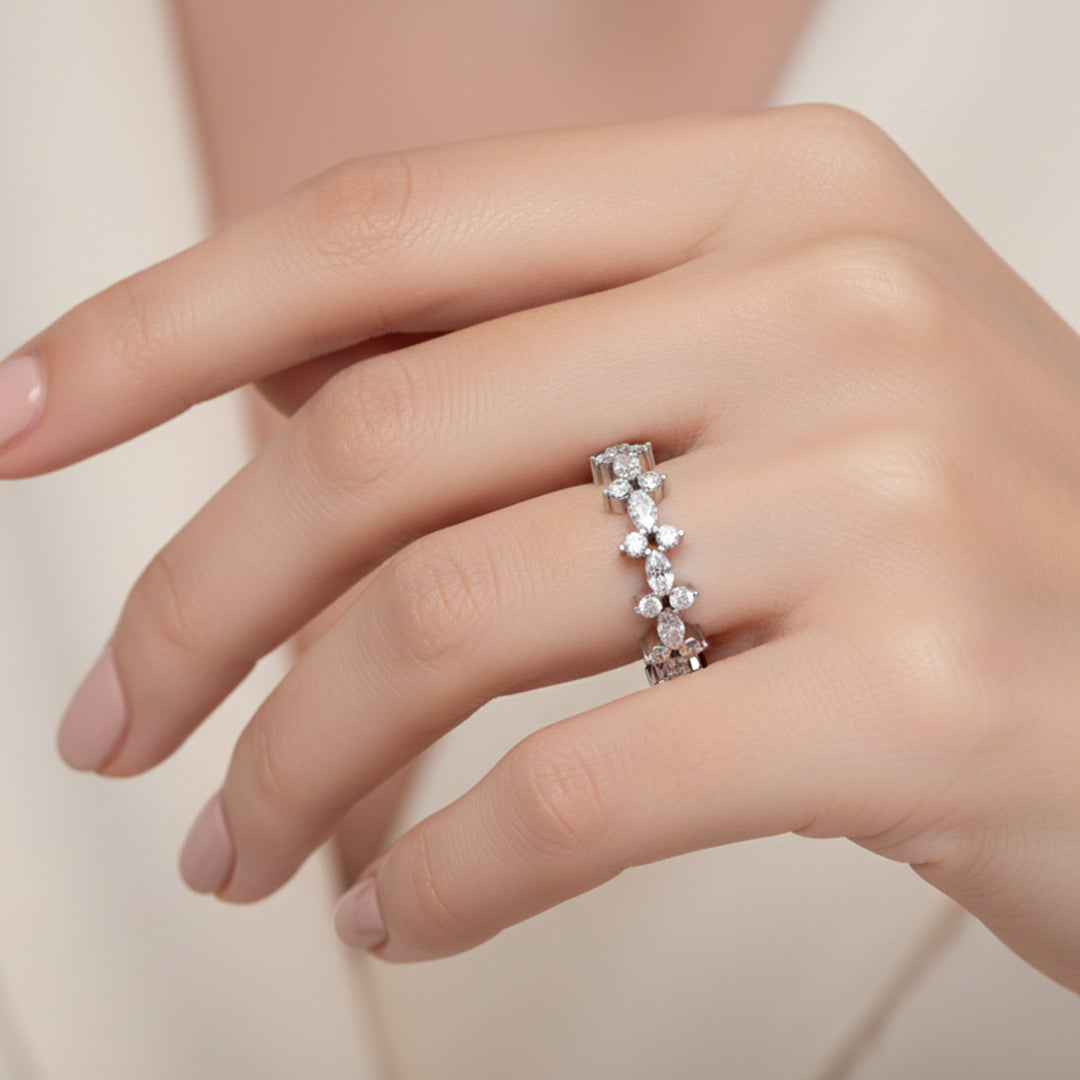 Floral Lab Grown Diamond Ring