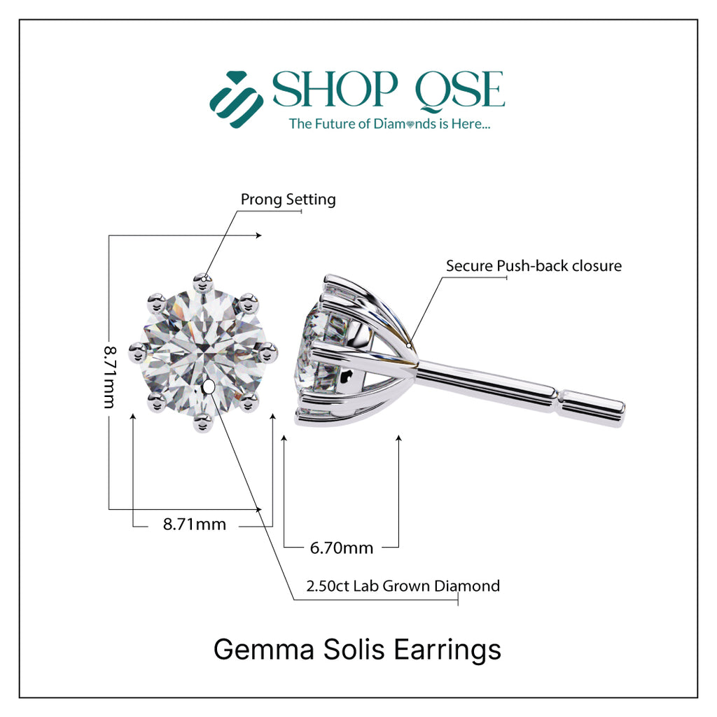 IGI 2.50ct Lab Grown Diamond Gemma Solis Earrings