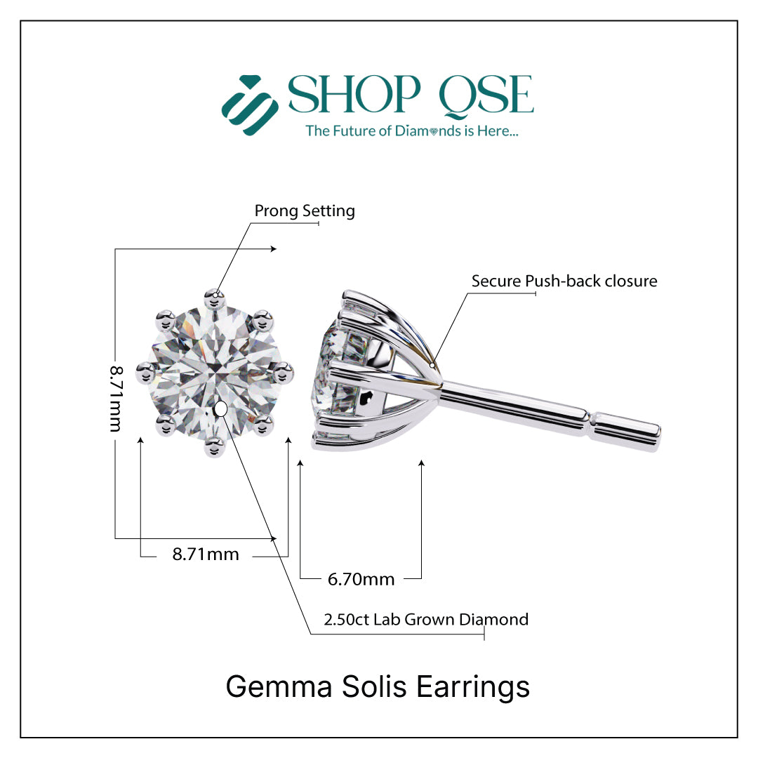 IGI 2.50ct Lab Grown Diamond Gemma Solis Earrings