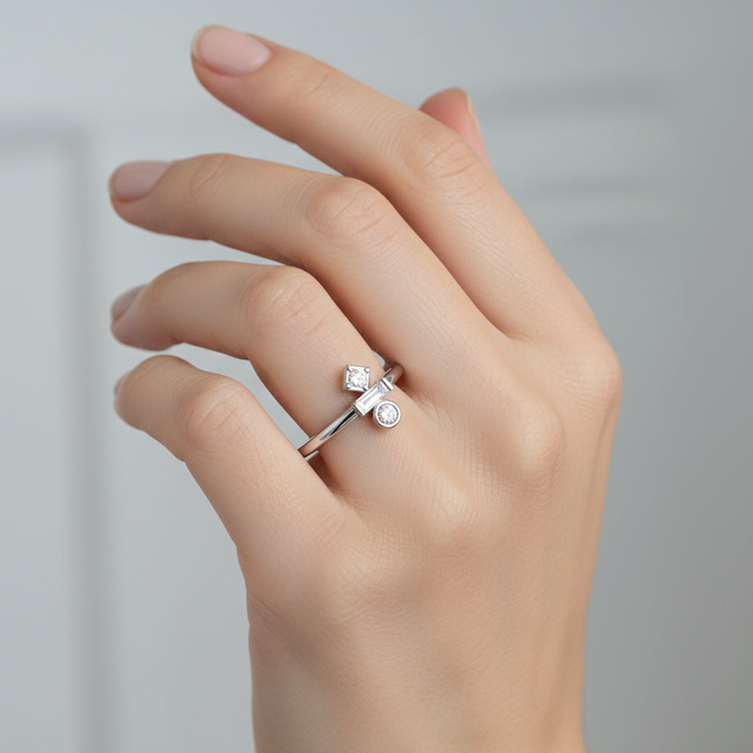 Geometric Lab Grown Diamond Ring