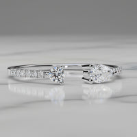 Gold Pear & Round Lab Grown Diamond Toi et Moi Ring