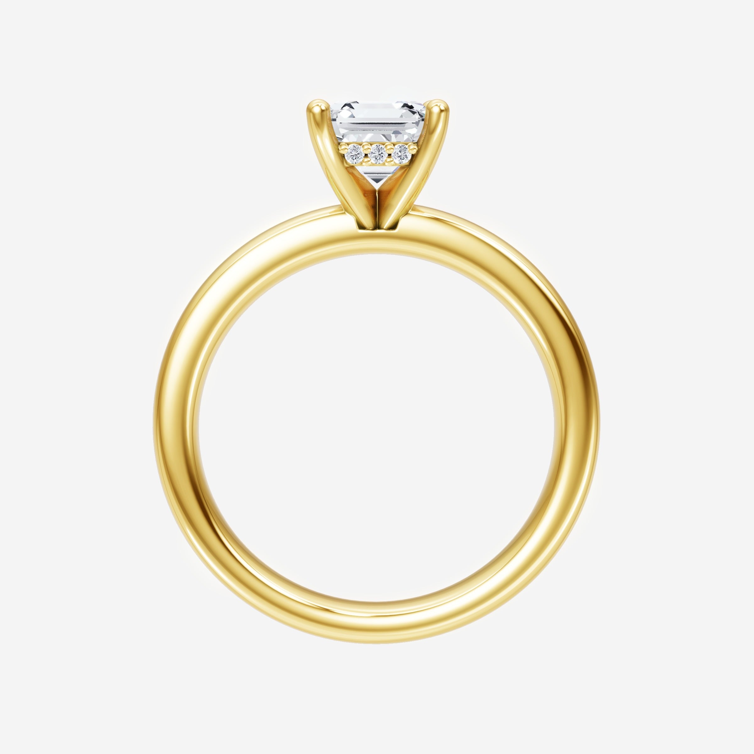 Asscher adornado con un anillo de luz