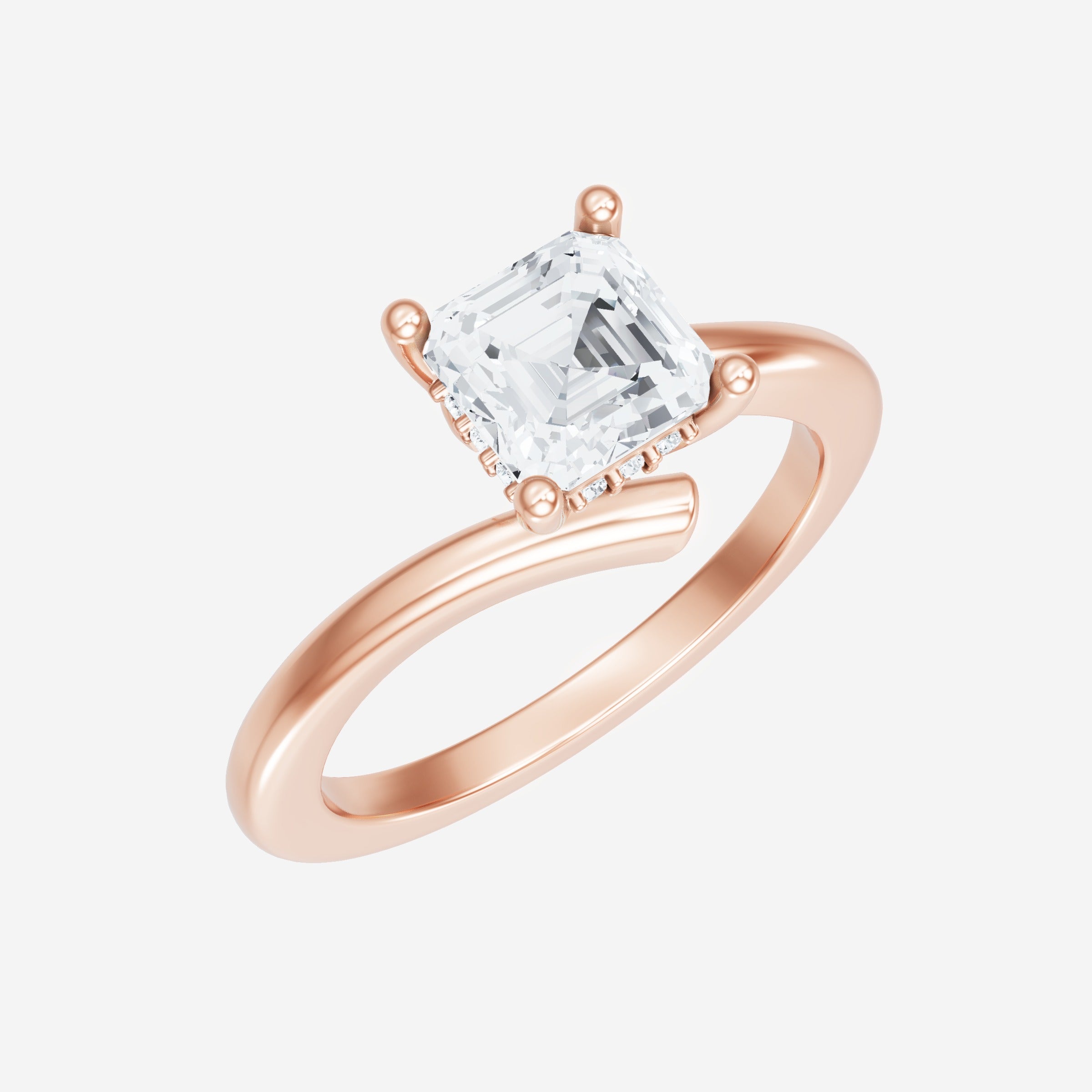 Asscher Adorned in Light Ring