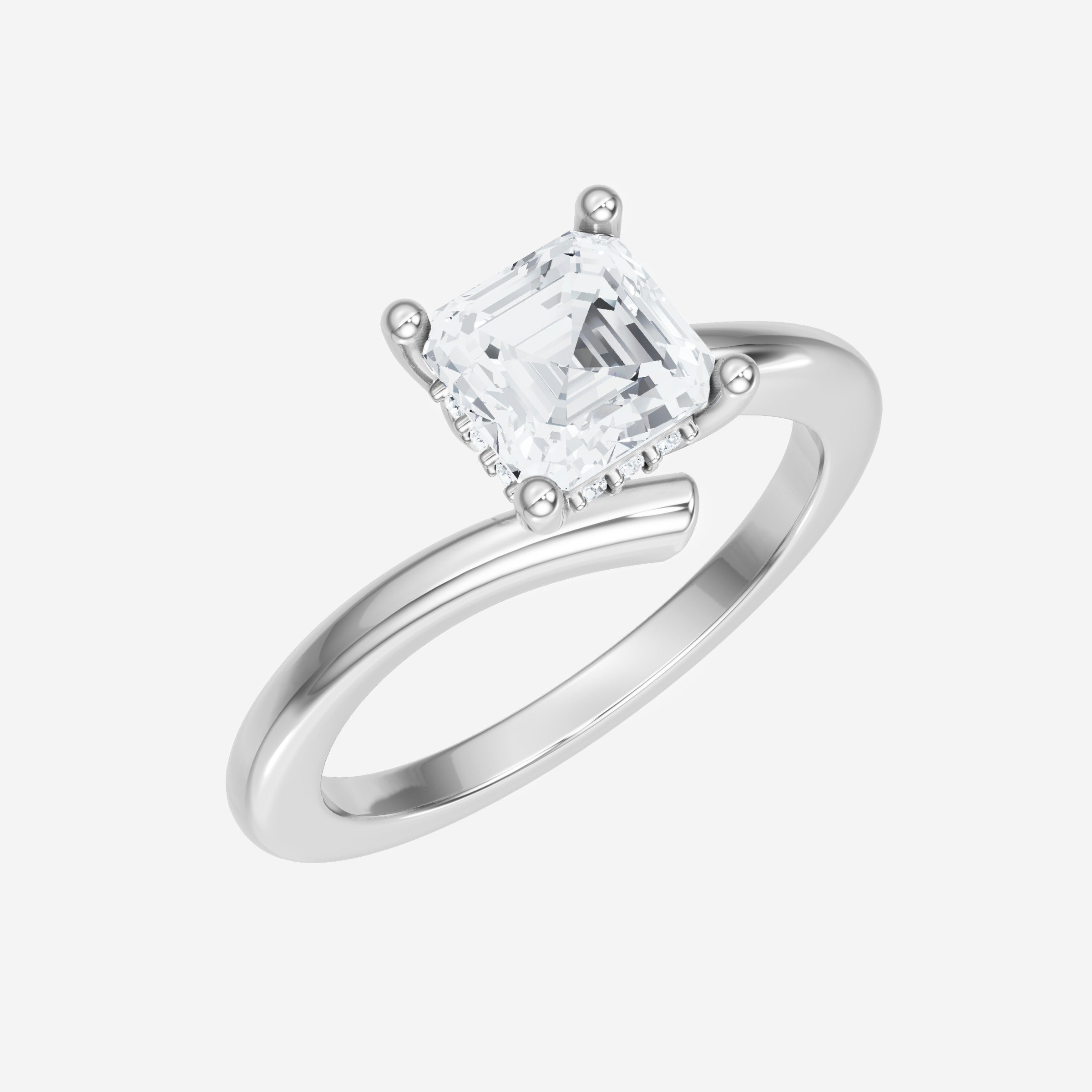 Asscher Adorned in Light Ring