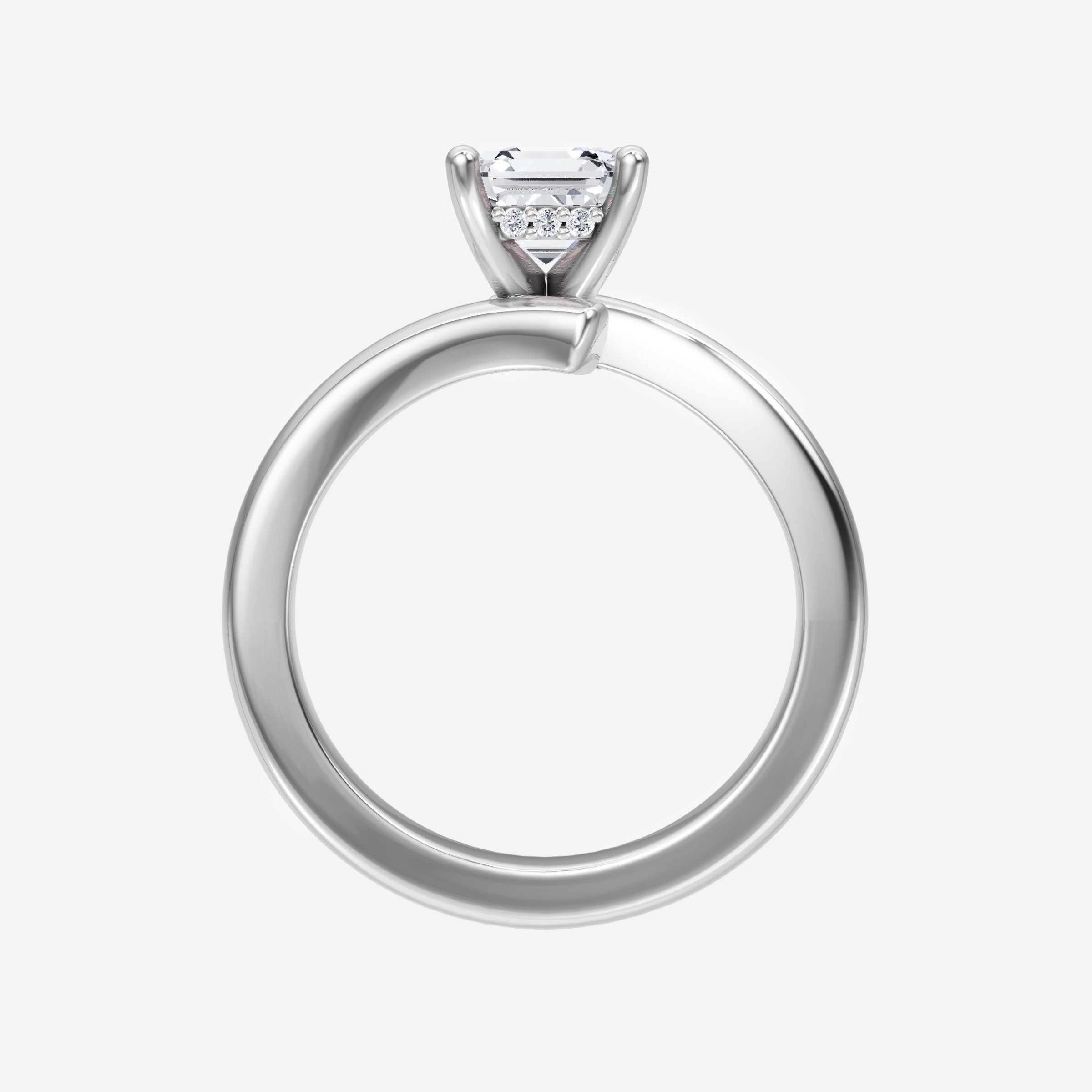 Asscher Adorned in Light Ring