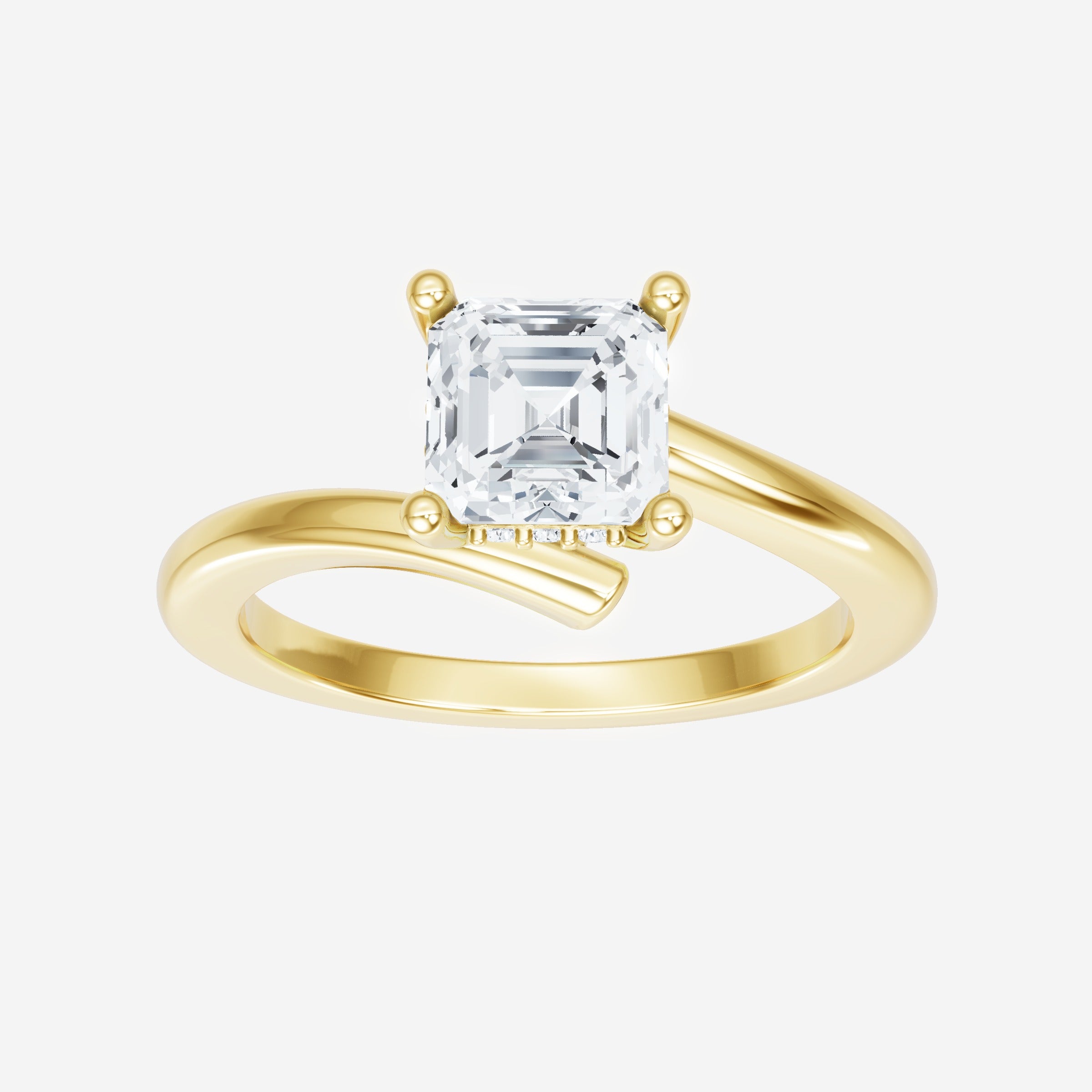 Asscher Adorned in Light Ring
