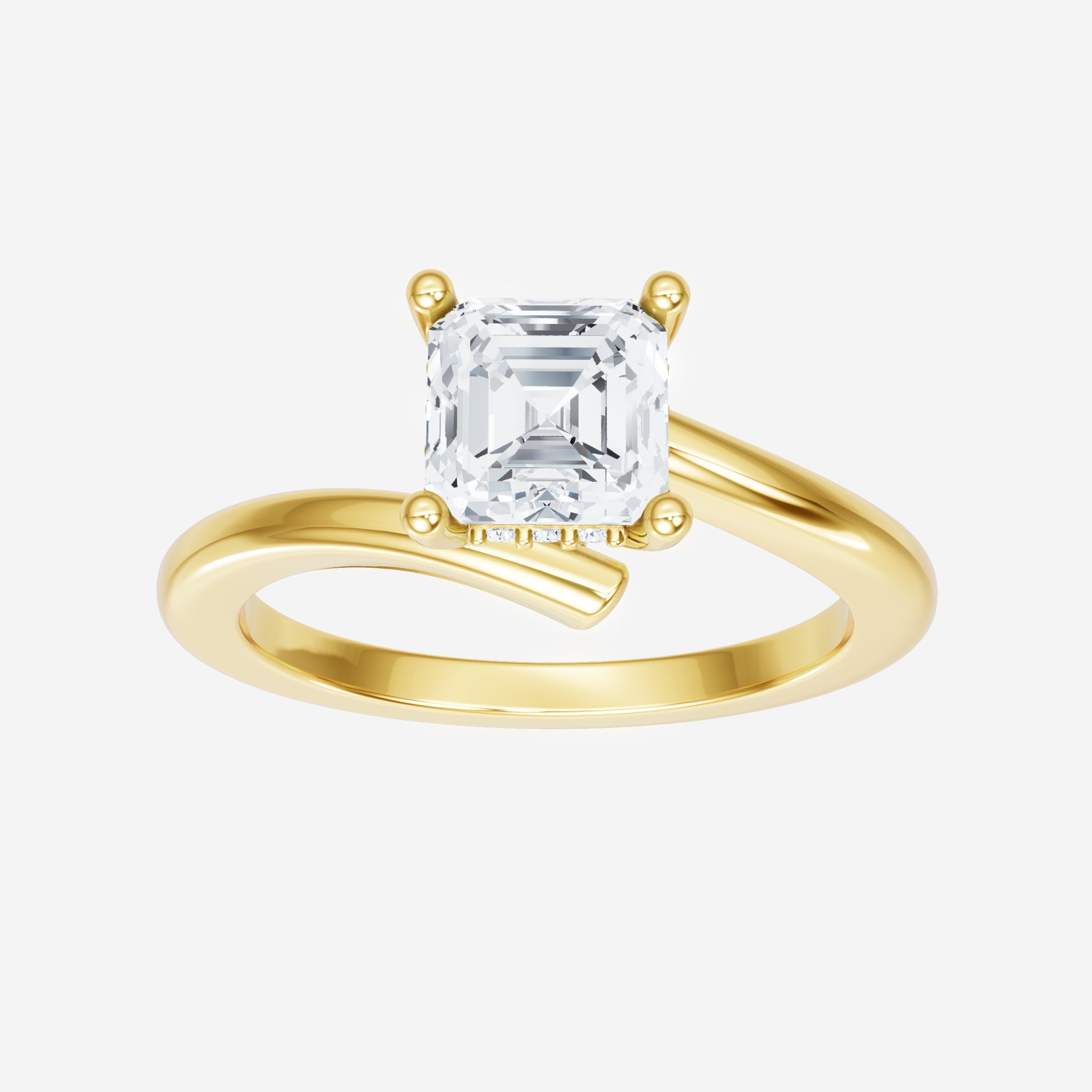 Asscher Adorned in Light Ring