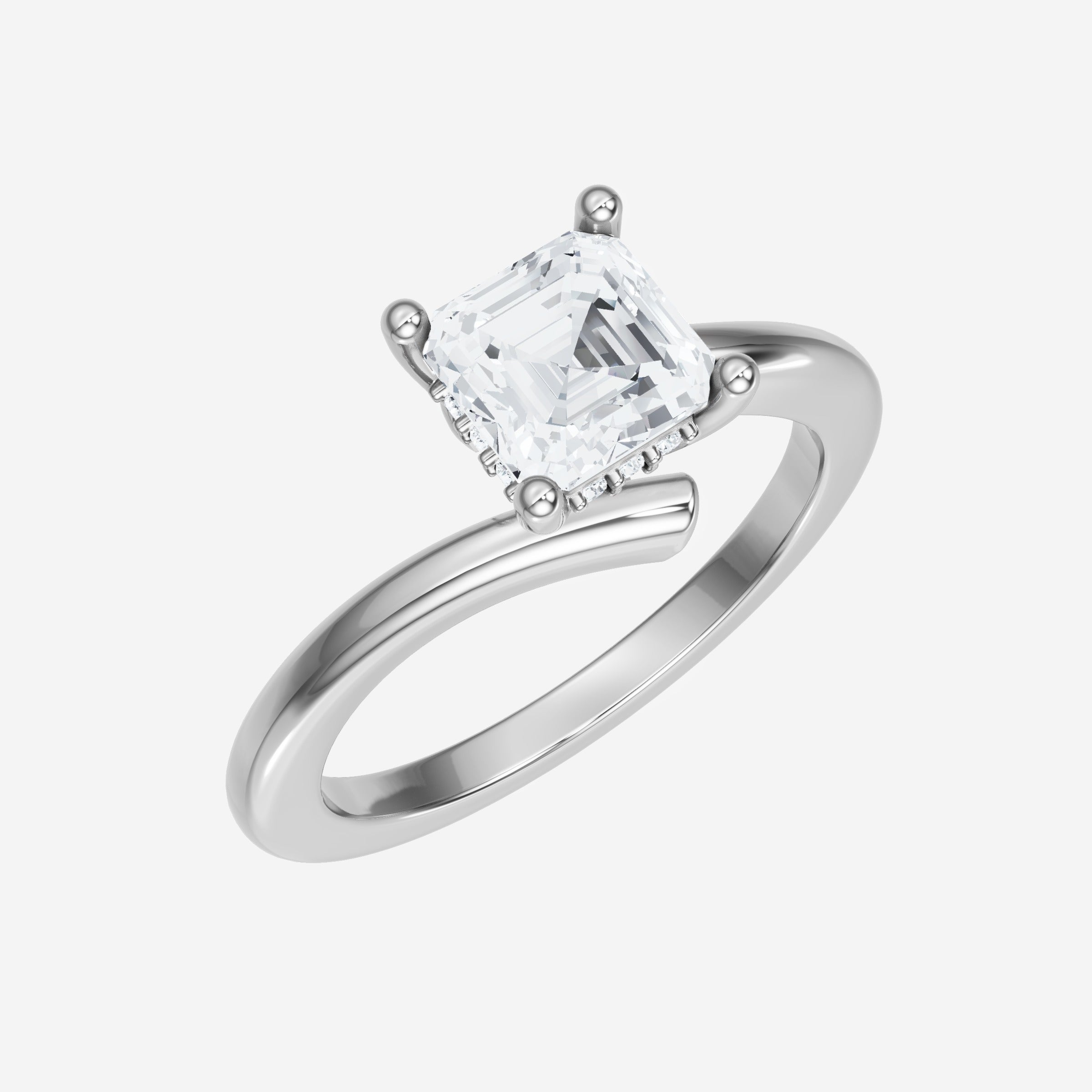Asscher Adorned in Light Ring
