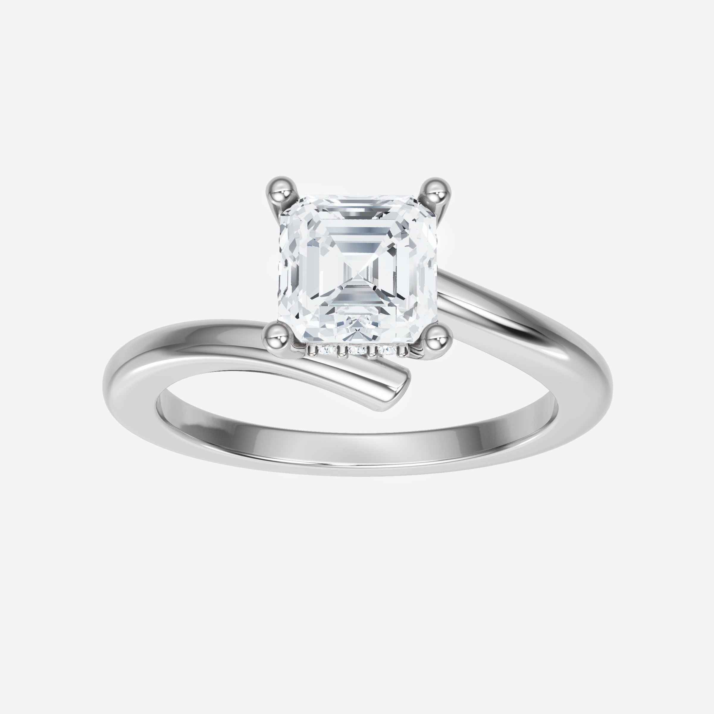 Asscher Adorned in Light Ring