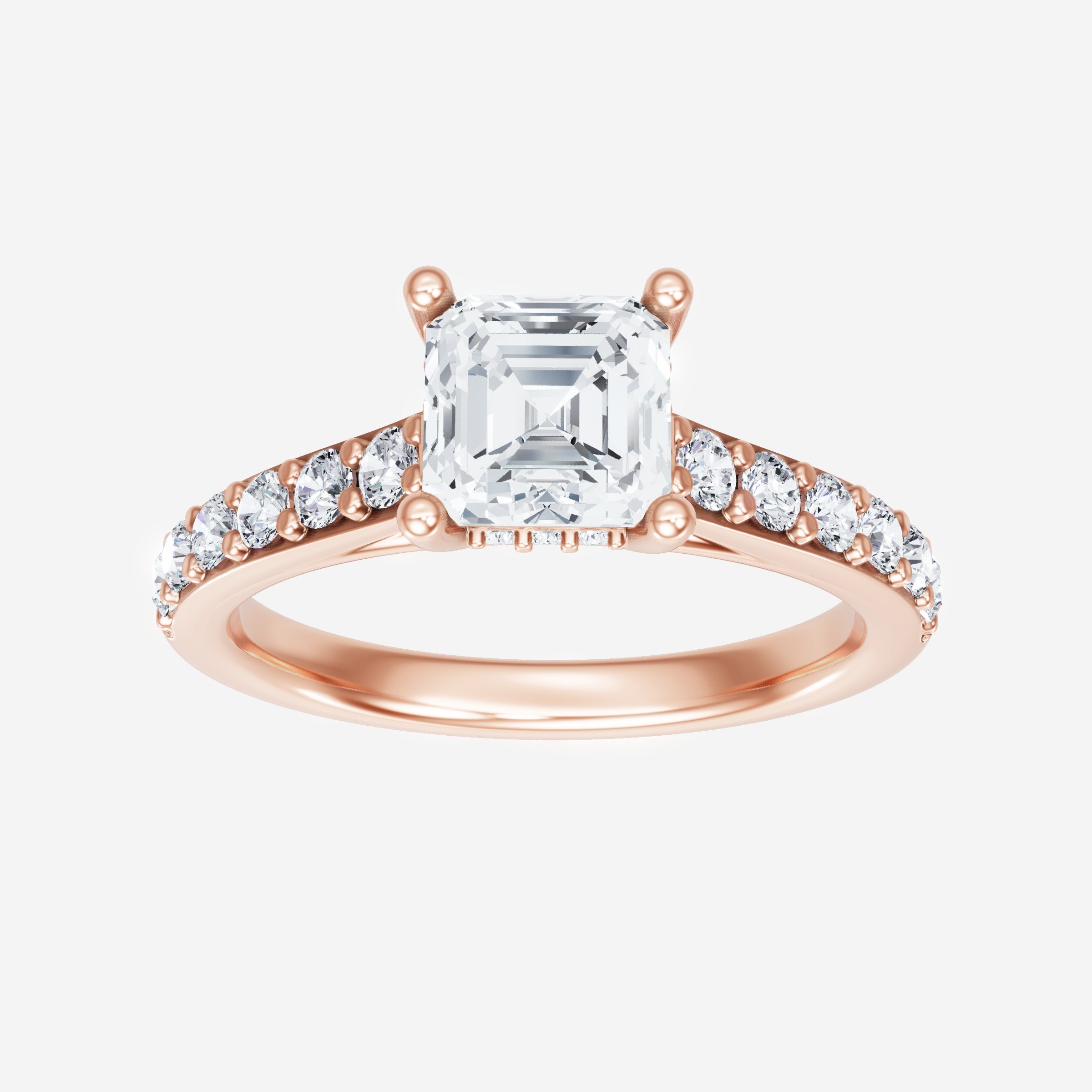 Asscher Adorned in Light Ring