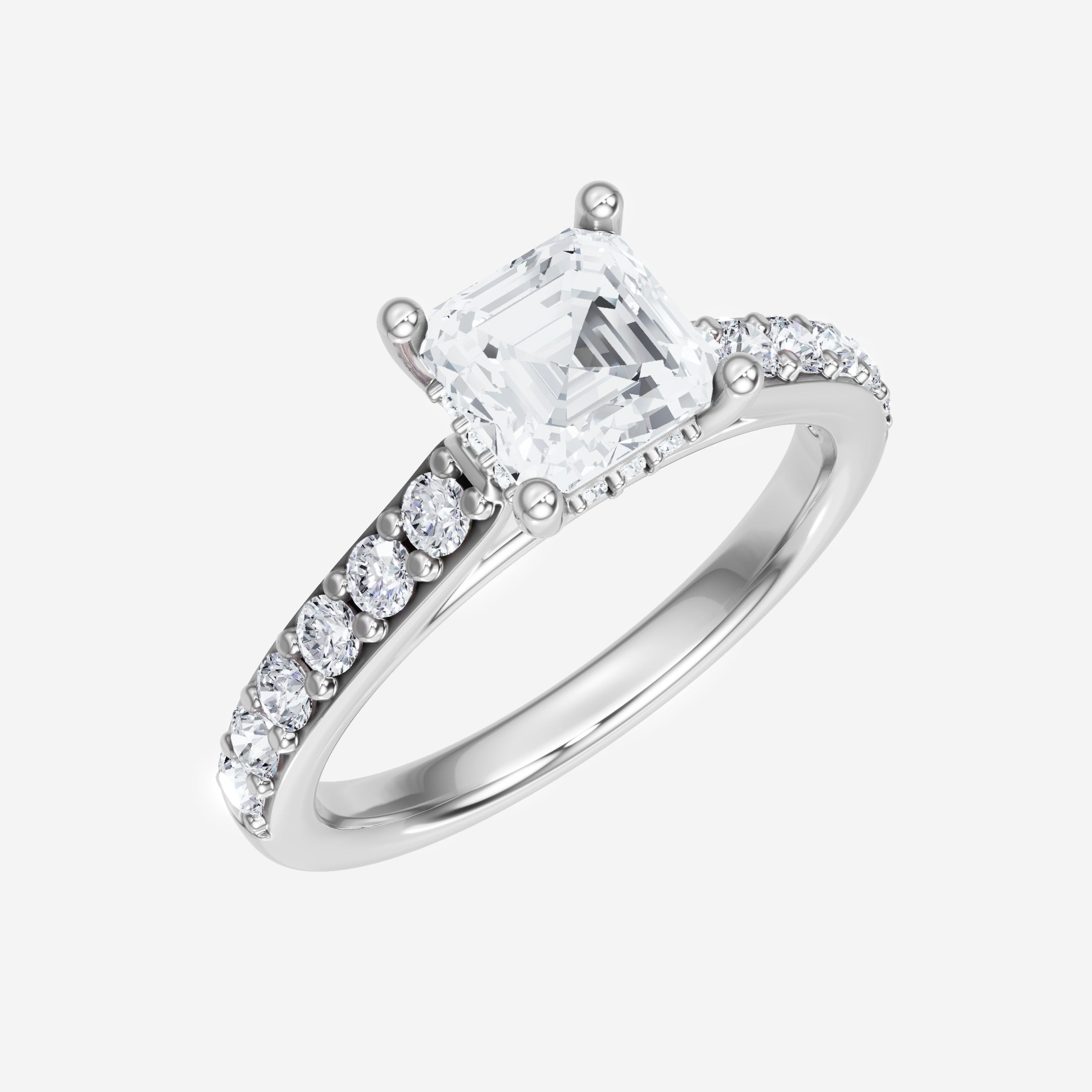 Asscher Adorned in Light Ring