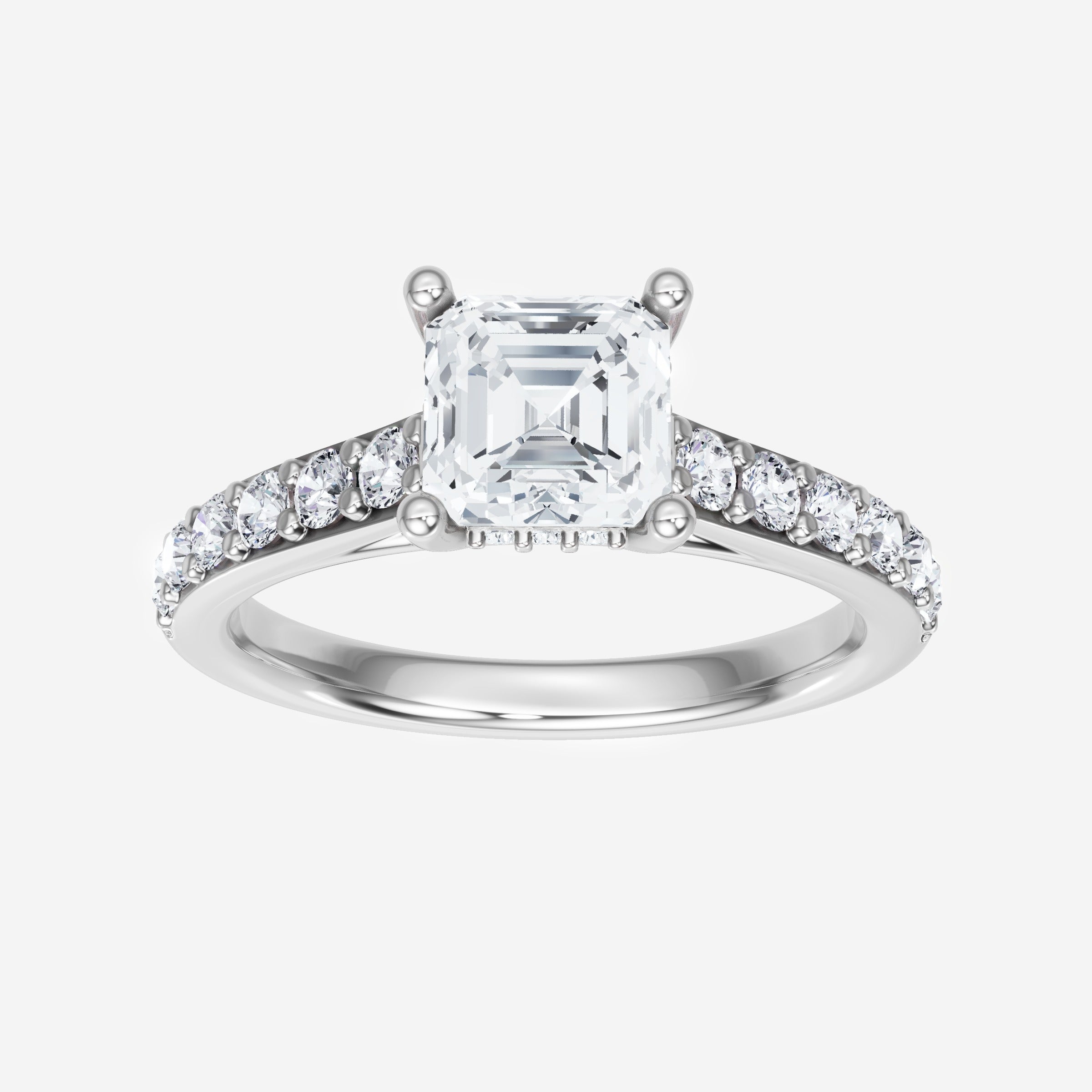 Asscher Adorned in Light Ring