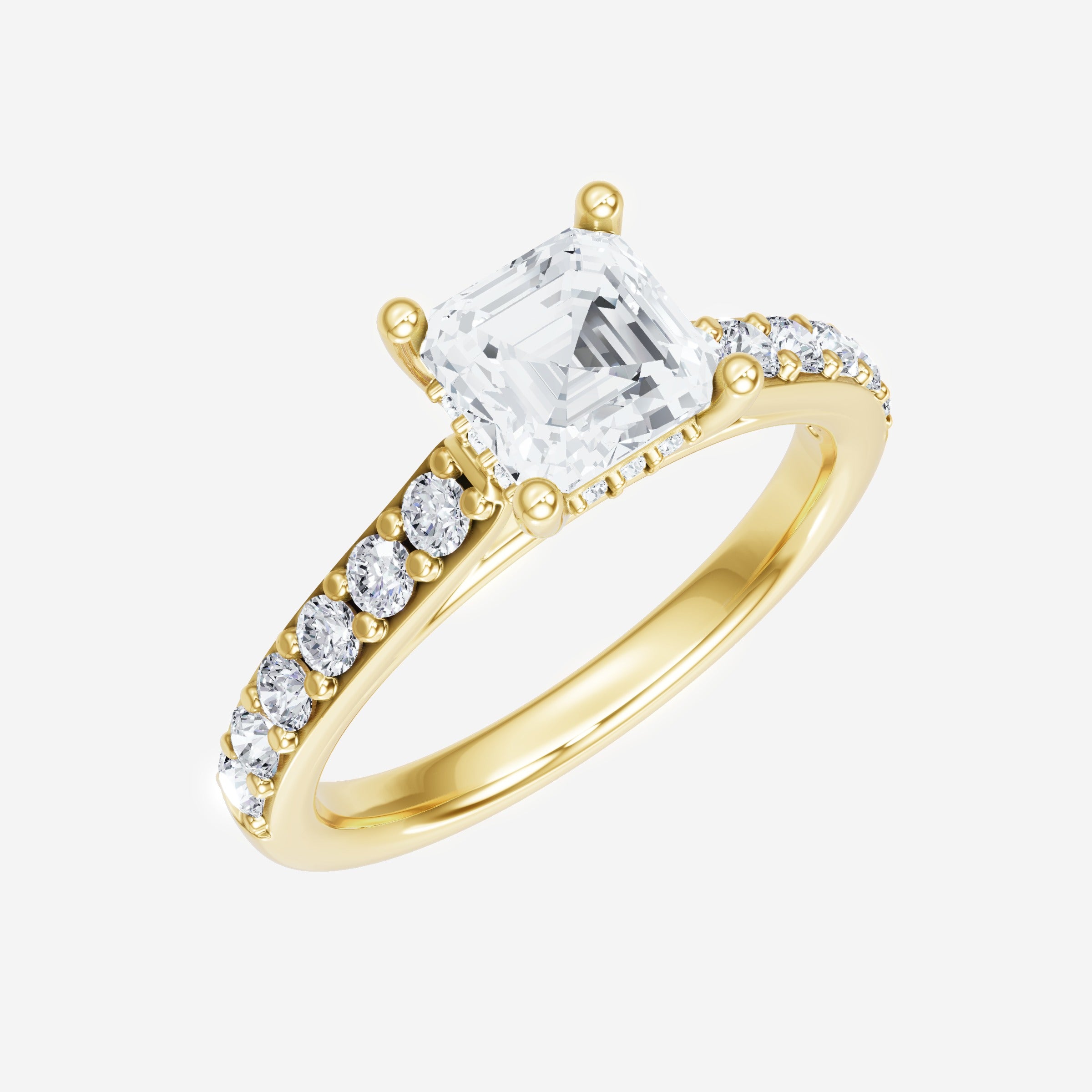 Asscher Adorned in Light Ring