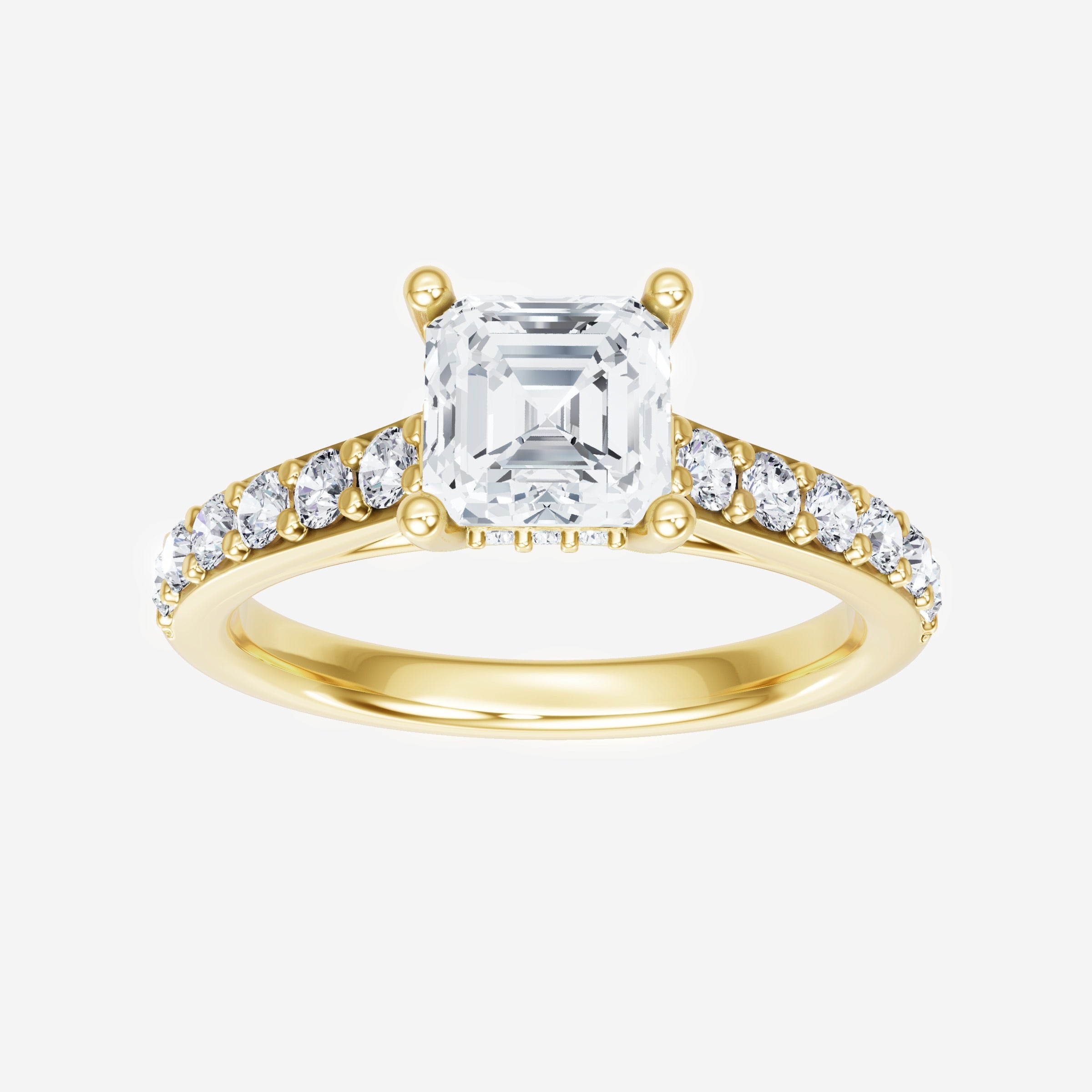 Asscher Adorned in Light Ring