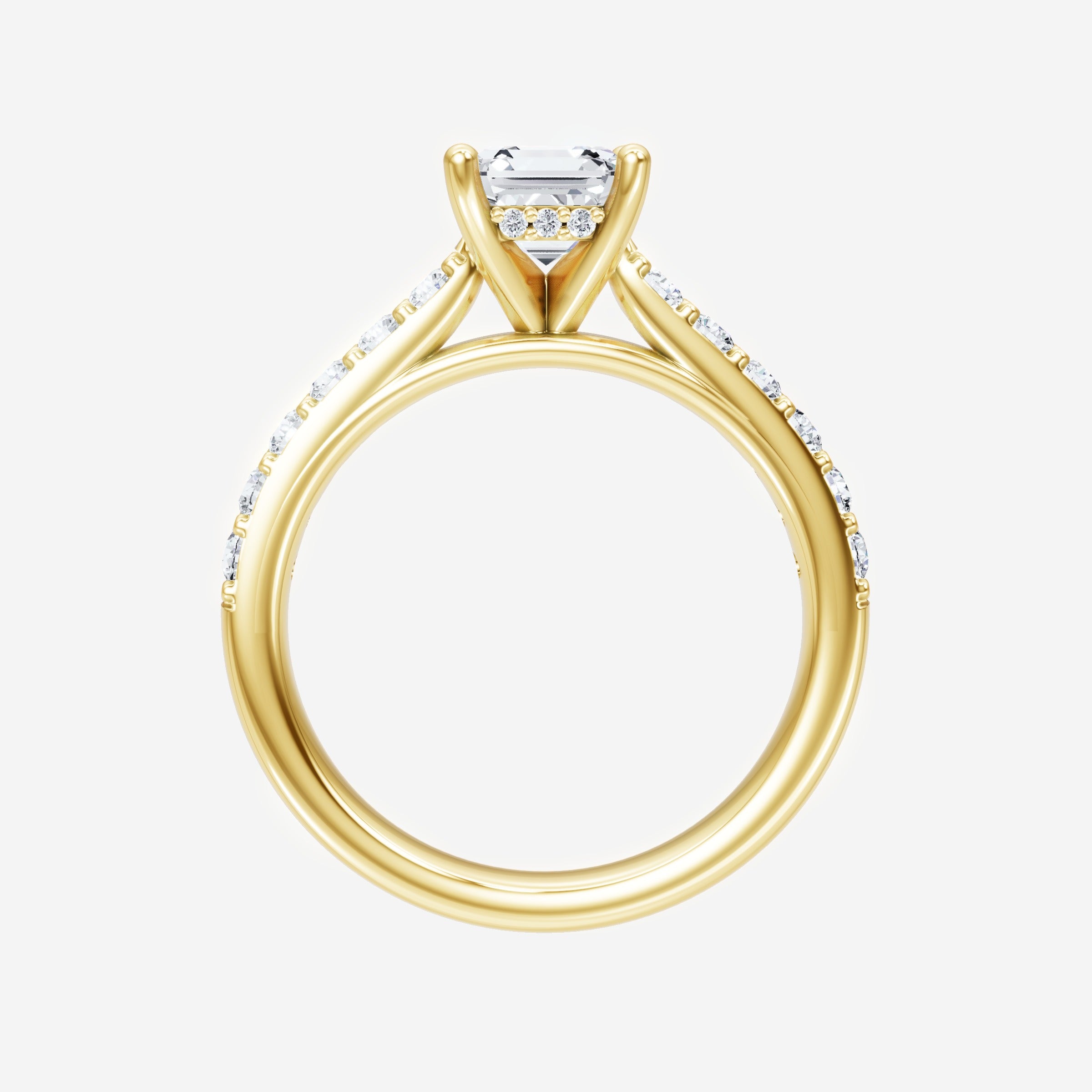 Asscher Adorned in Light Ring