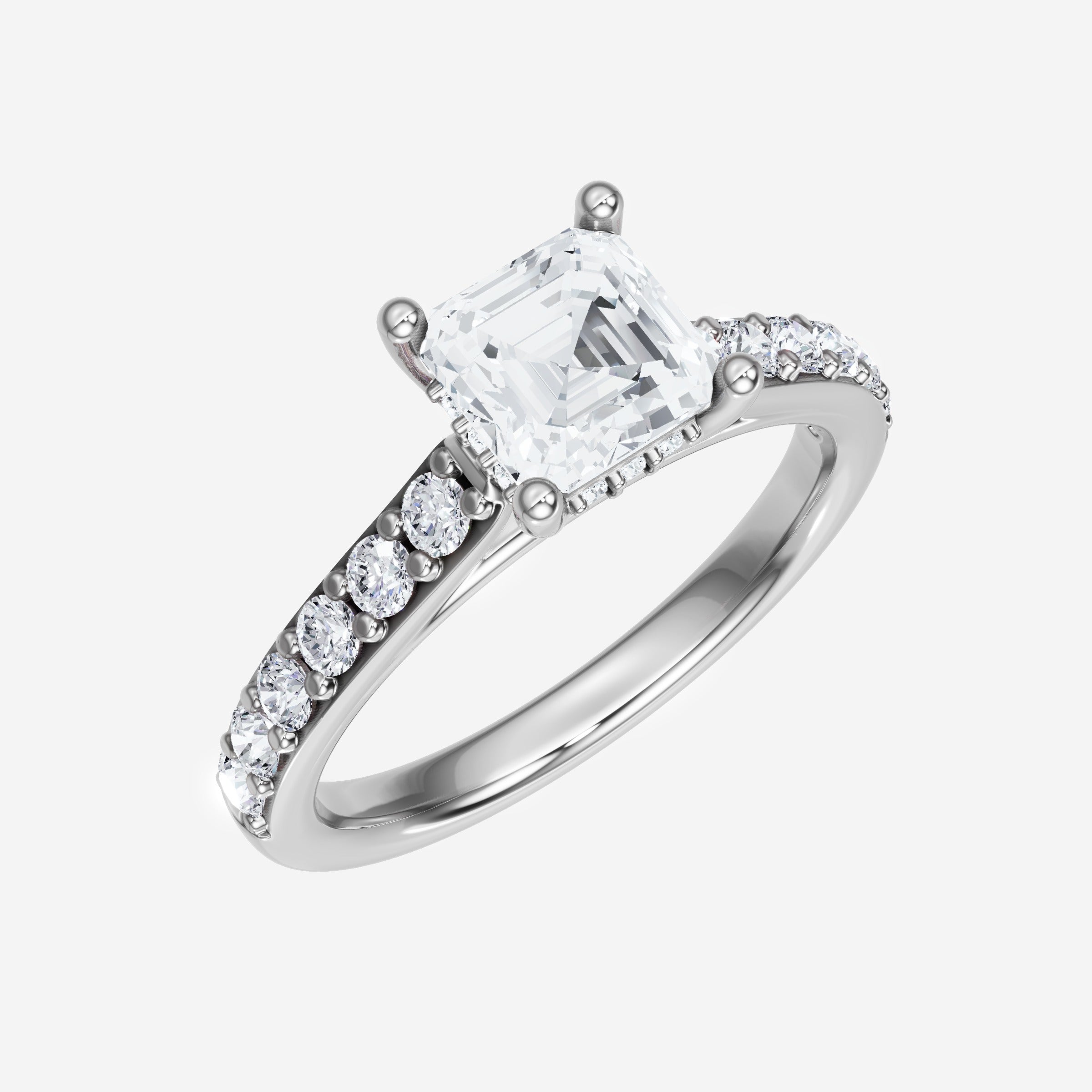 Asscher Adorned in Light Ring