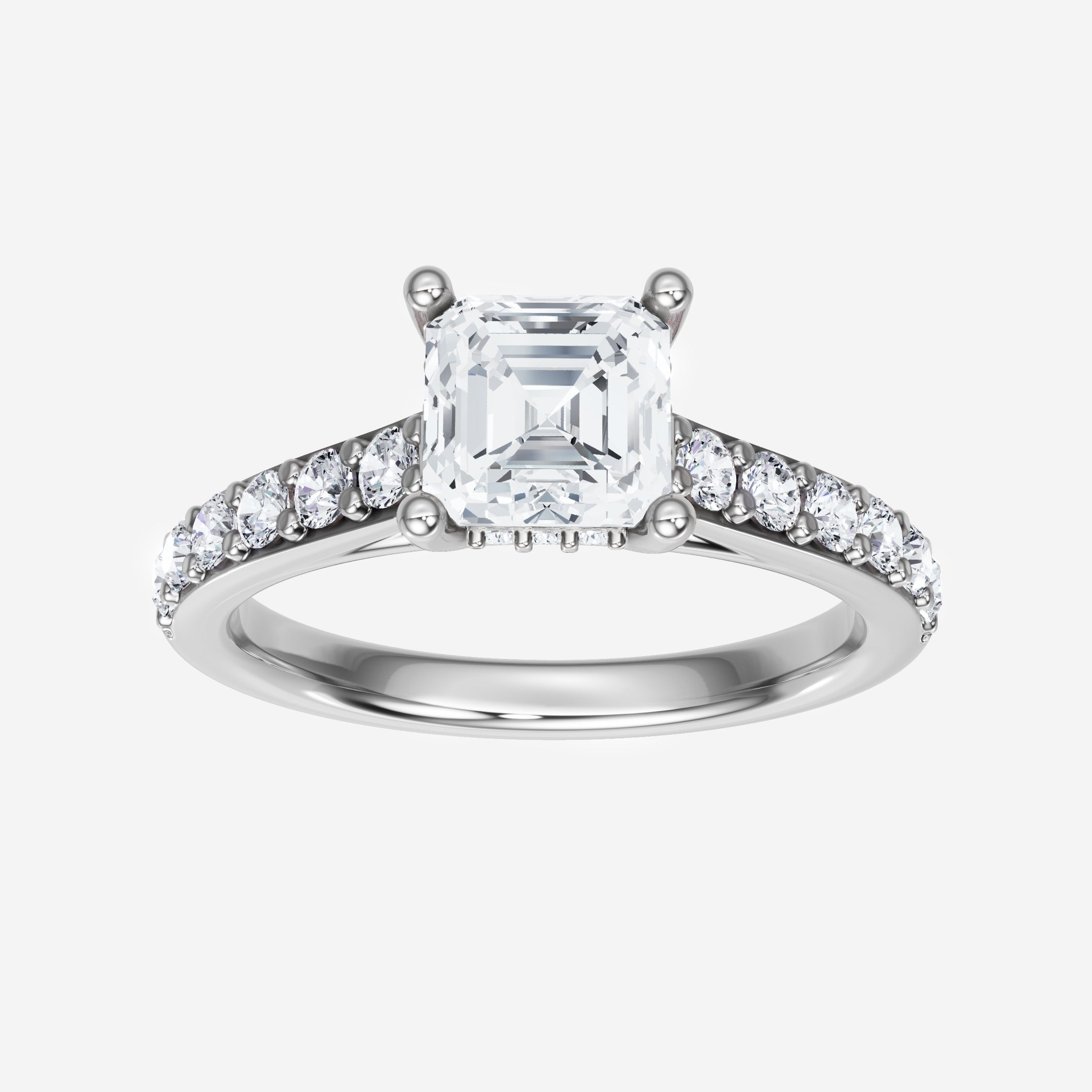 Asscher Adorned in Light Ring