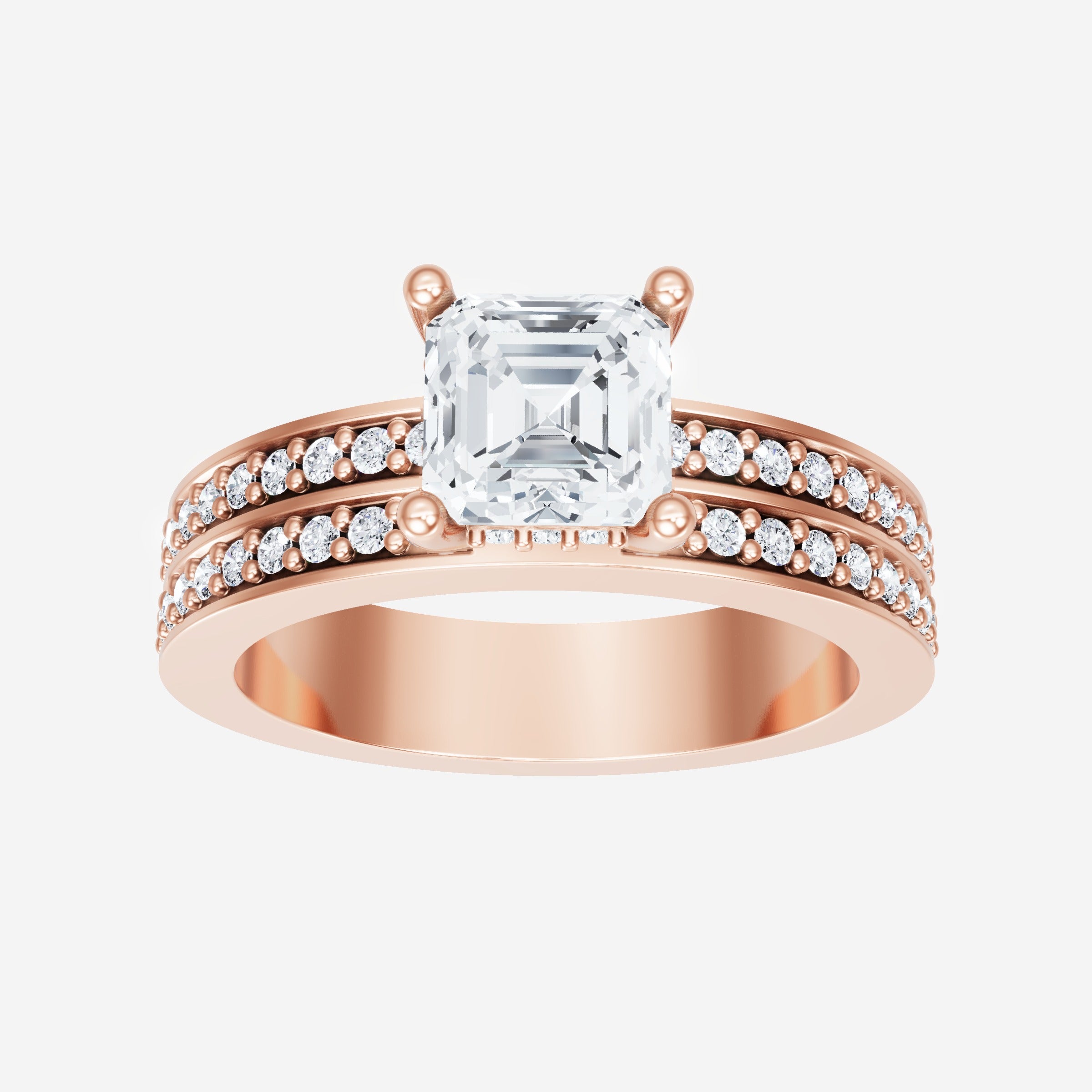Asscher Adorned in Light Ring