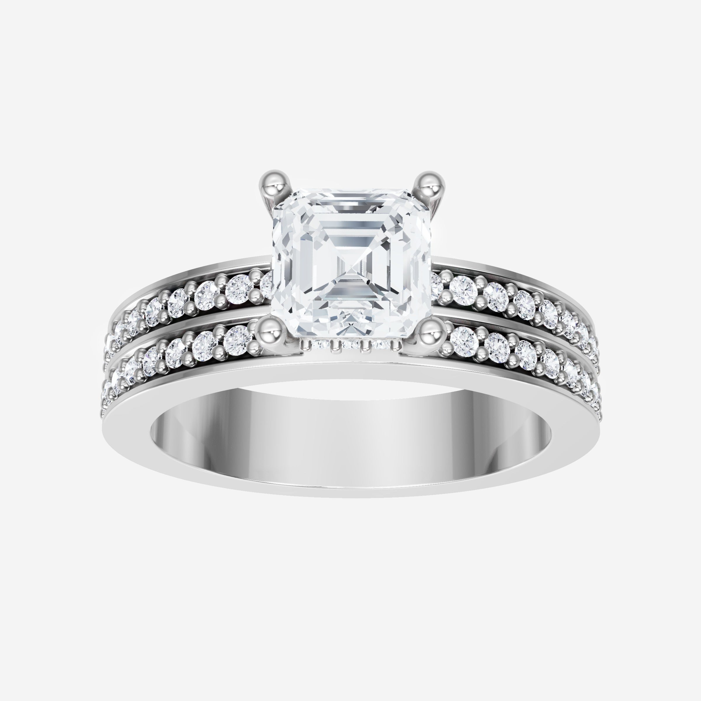 Asscher Adorned in Light Ring