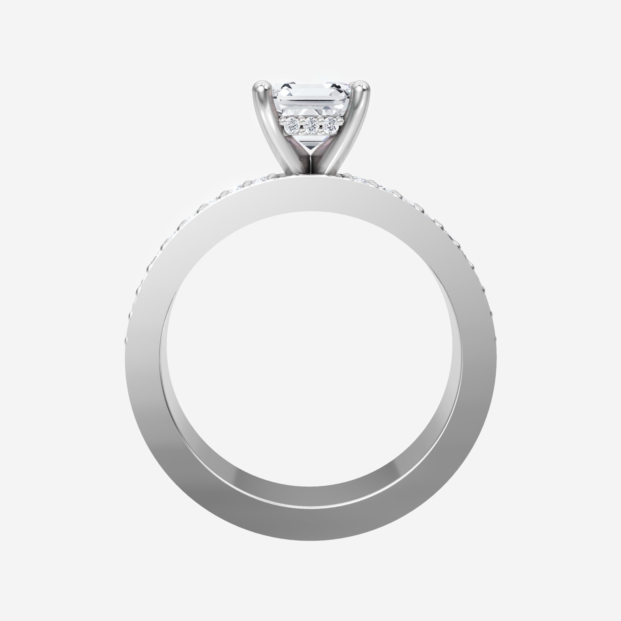 Asscher Adorned in Light Ring