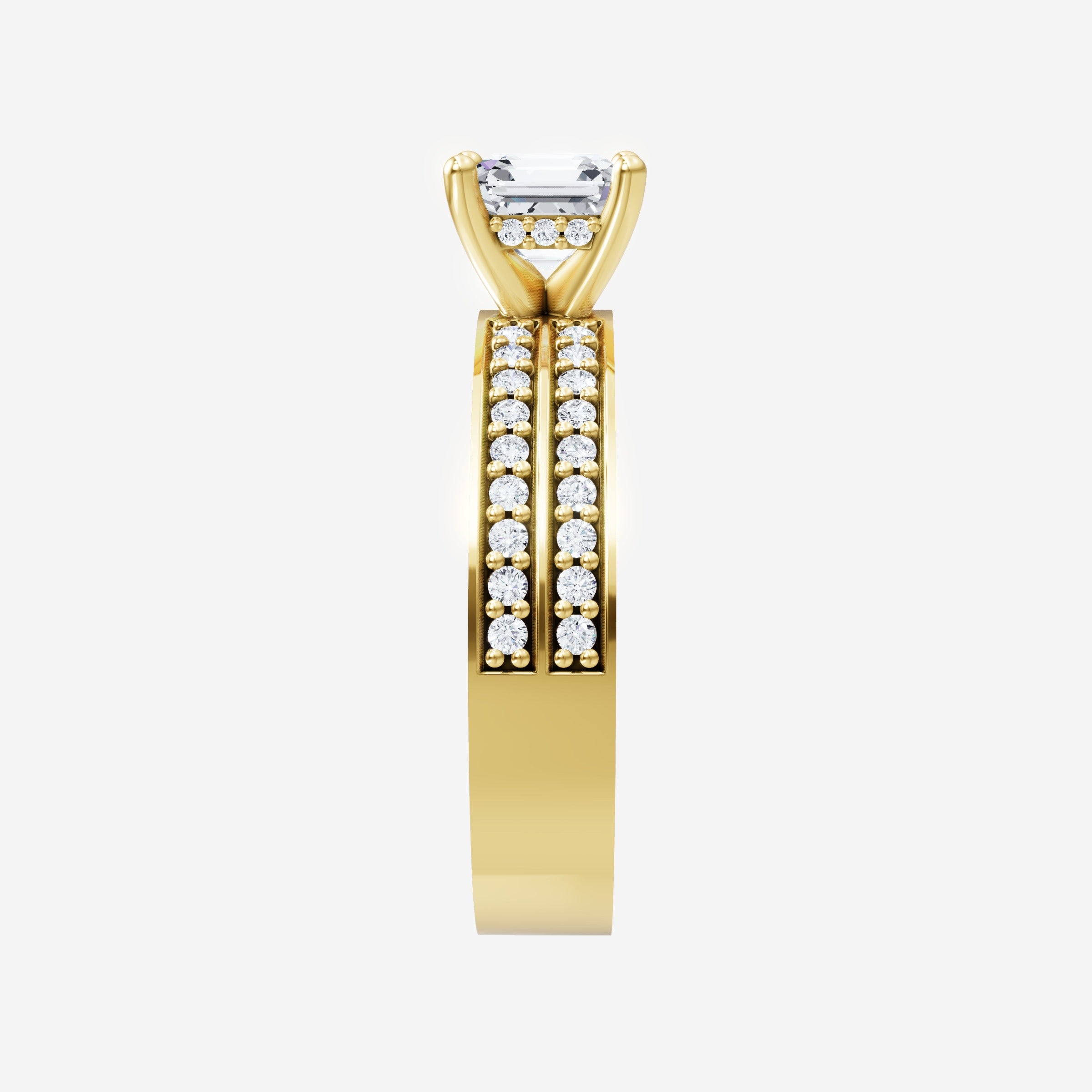 Asscher Adorned in Light Ring