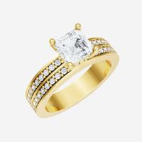 2.75 CT Asscher Stylish Lab Grown Diamond Ring
