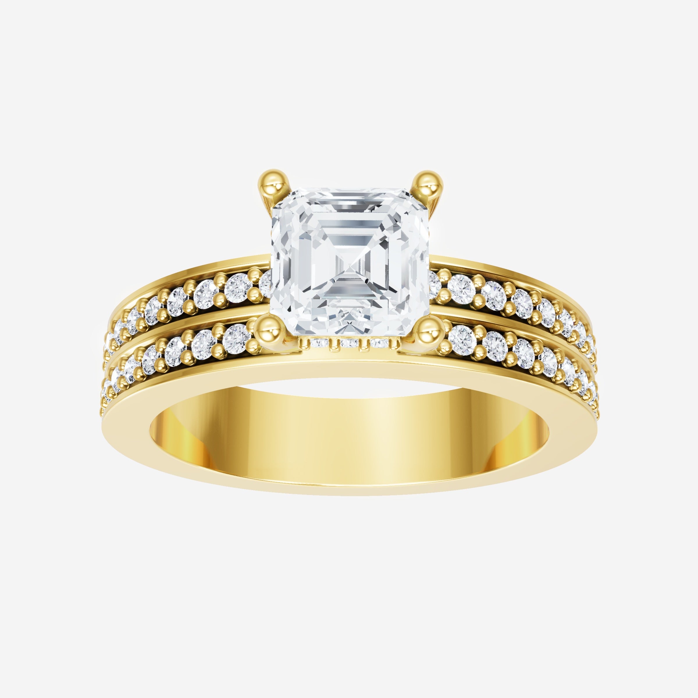 Asscher Adorned in Light Ring