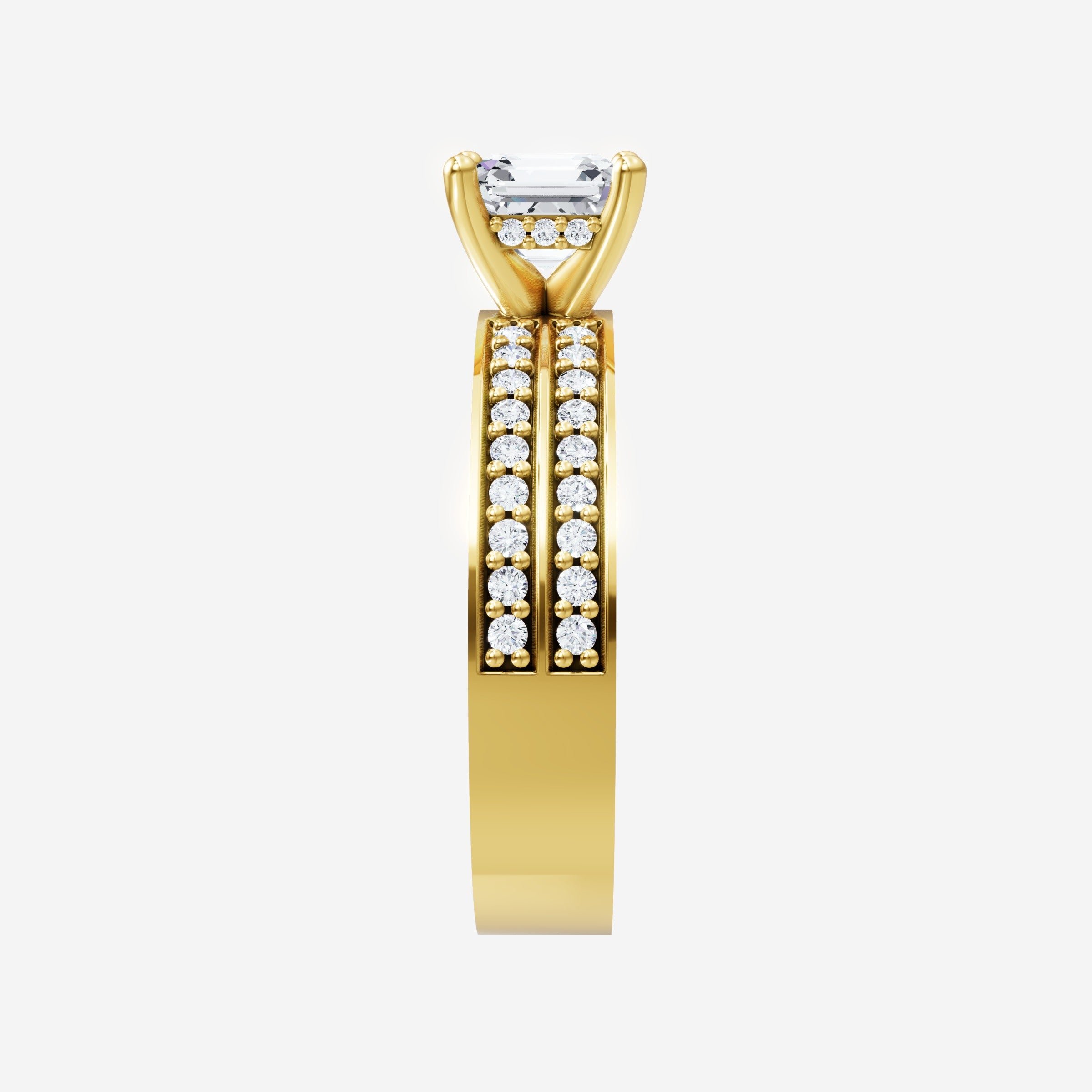 Asscher Adorned in Light Ring
