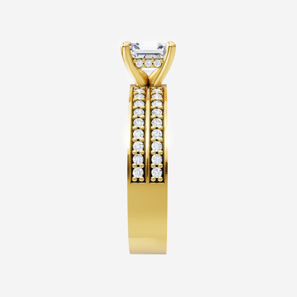 2.75 CT Asscher Stylish Lab Grown Diamond Ring