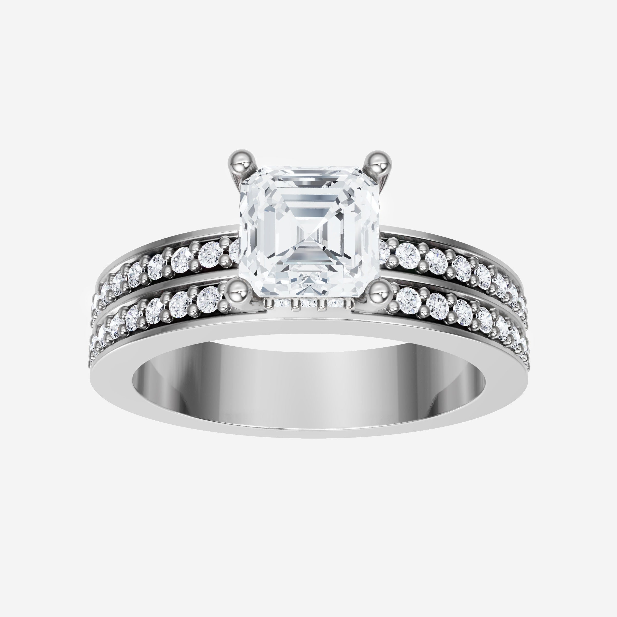 Asscher Adorned in Light Ring