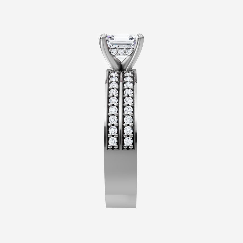 2.75 CT Asscher Stylish Lab Grown Diamond Ring
