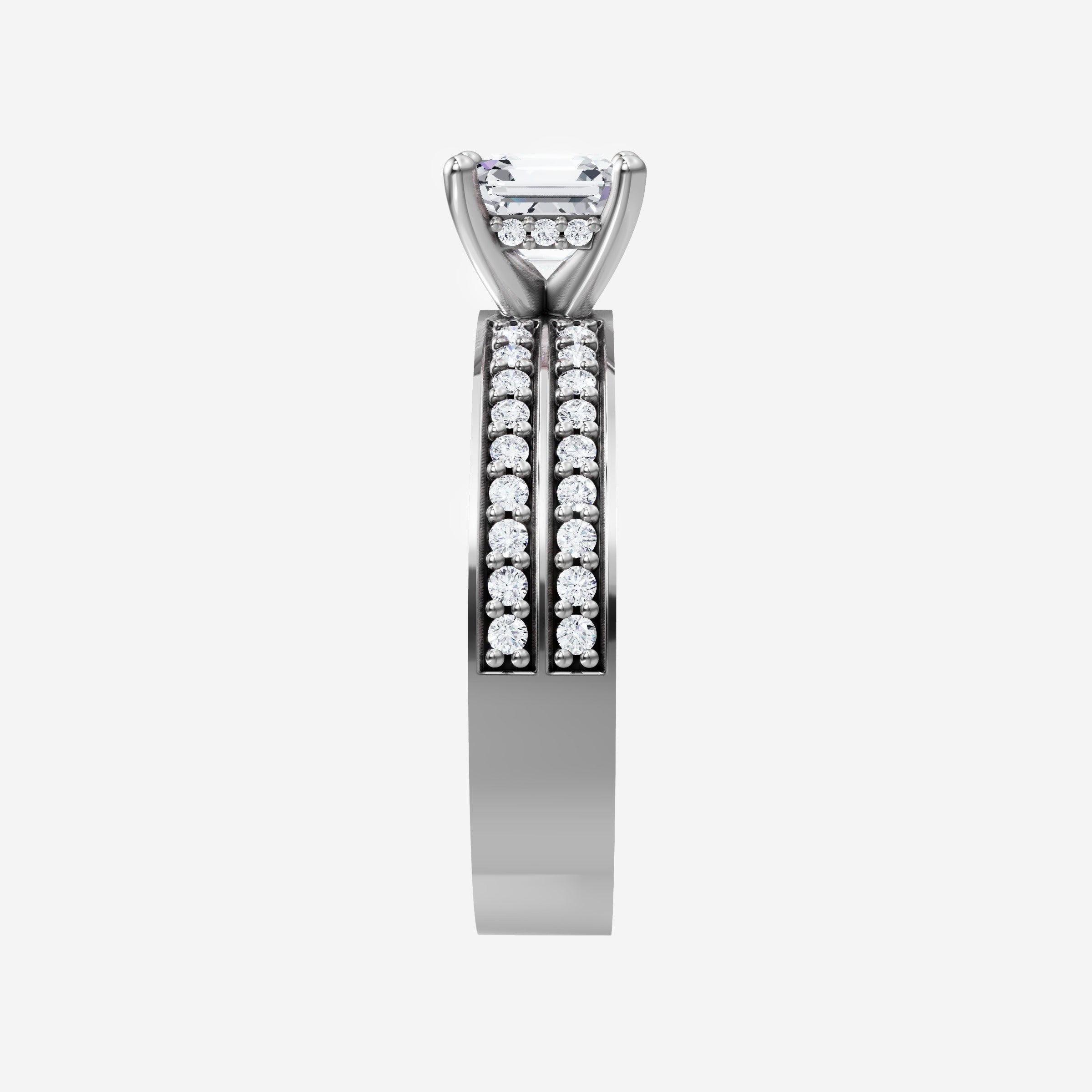 2.75 CT Asscher Stylish Lab Grown Diamond Ring