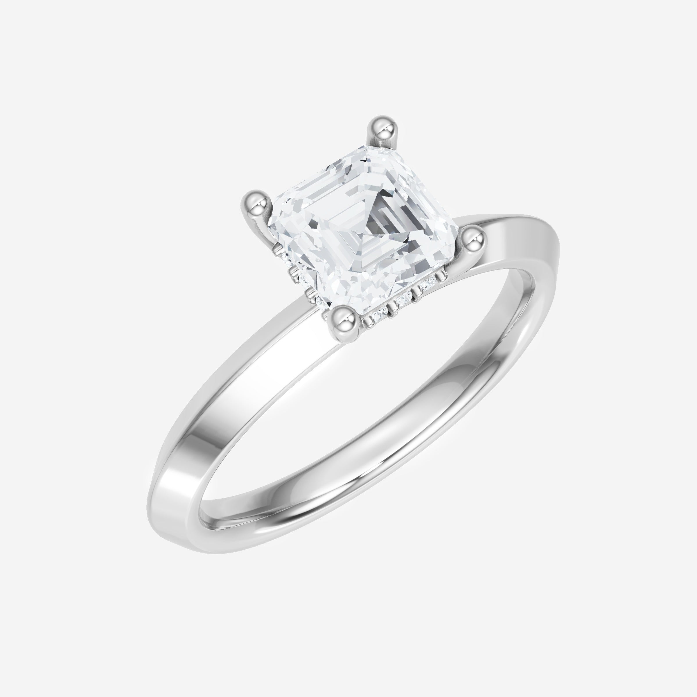 Asscher Adorned in Light Ring
