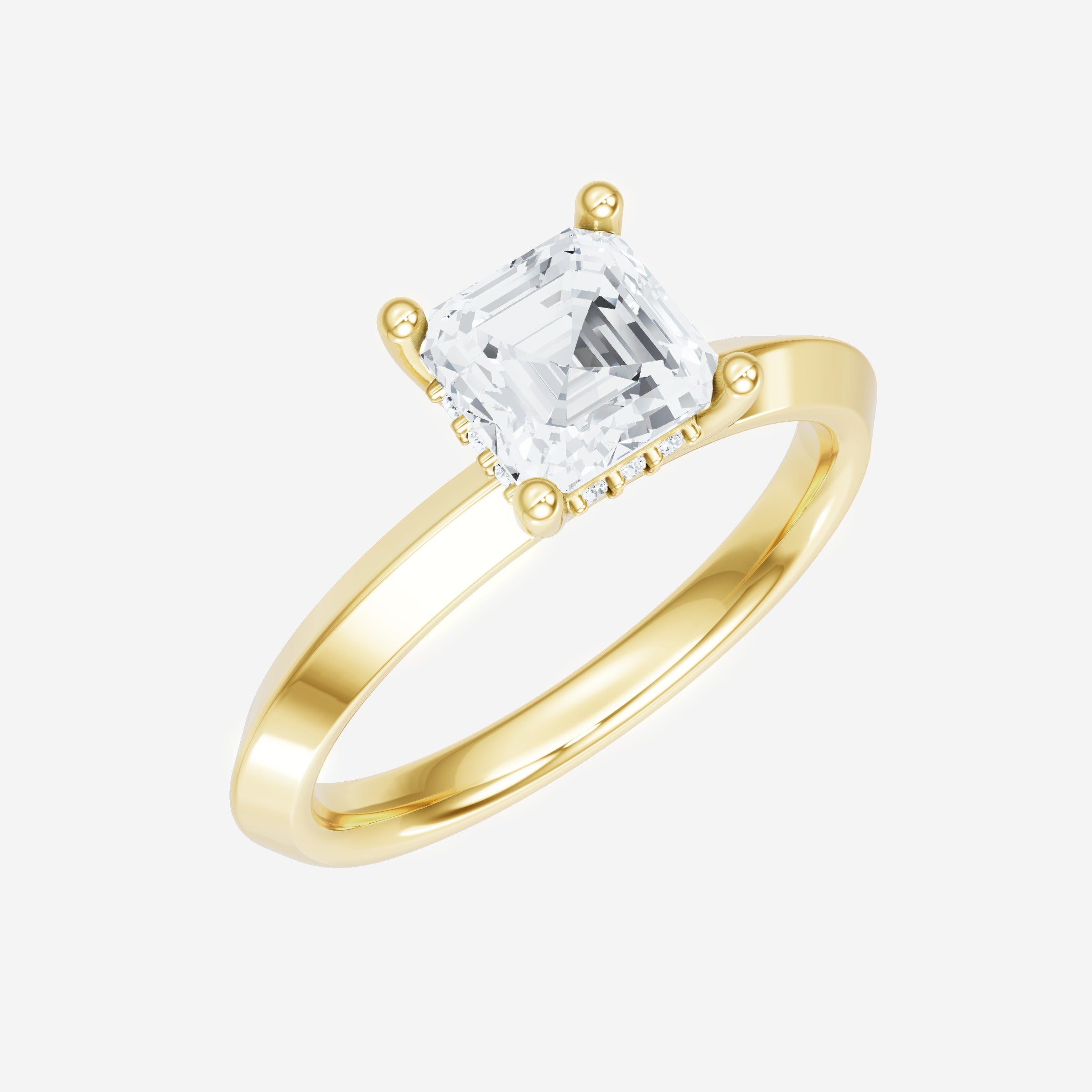 Asscher Adorned in Light Ring