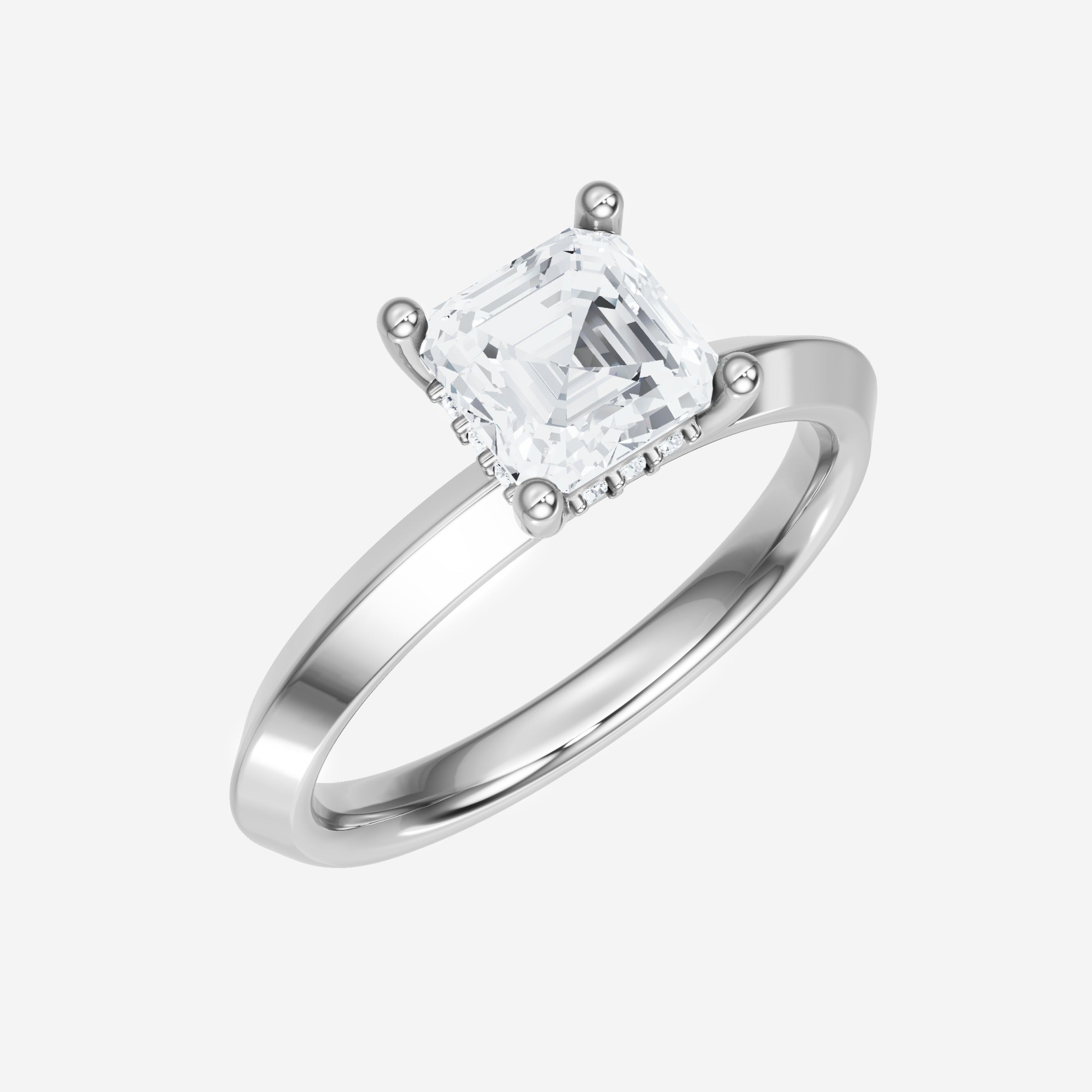 Asscher Adorned in Light Ring