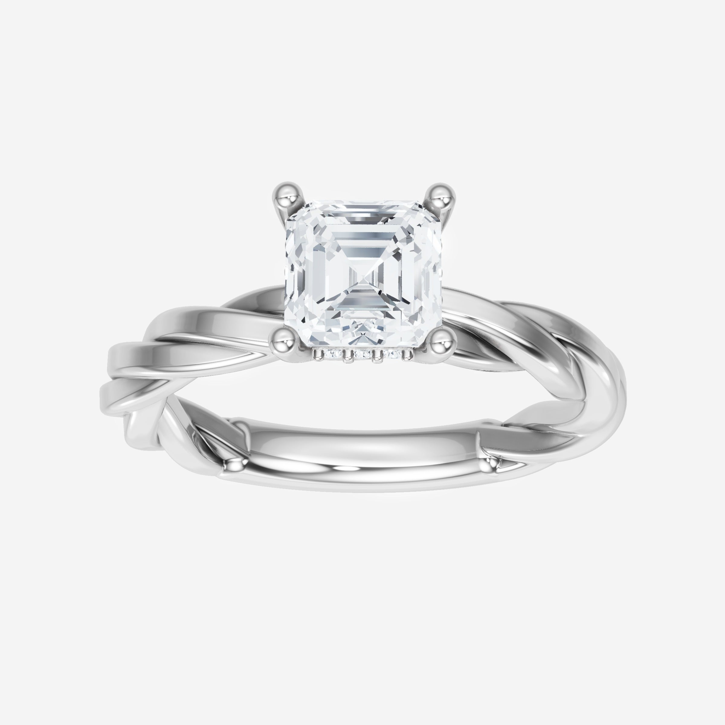 Asscher Adorned in Light Ring