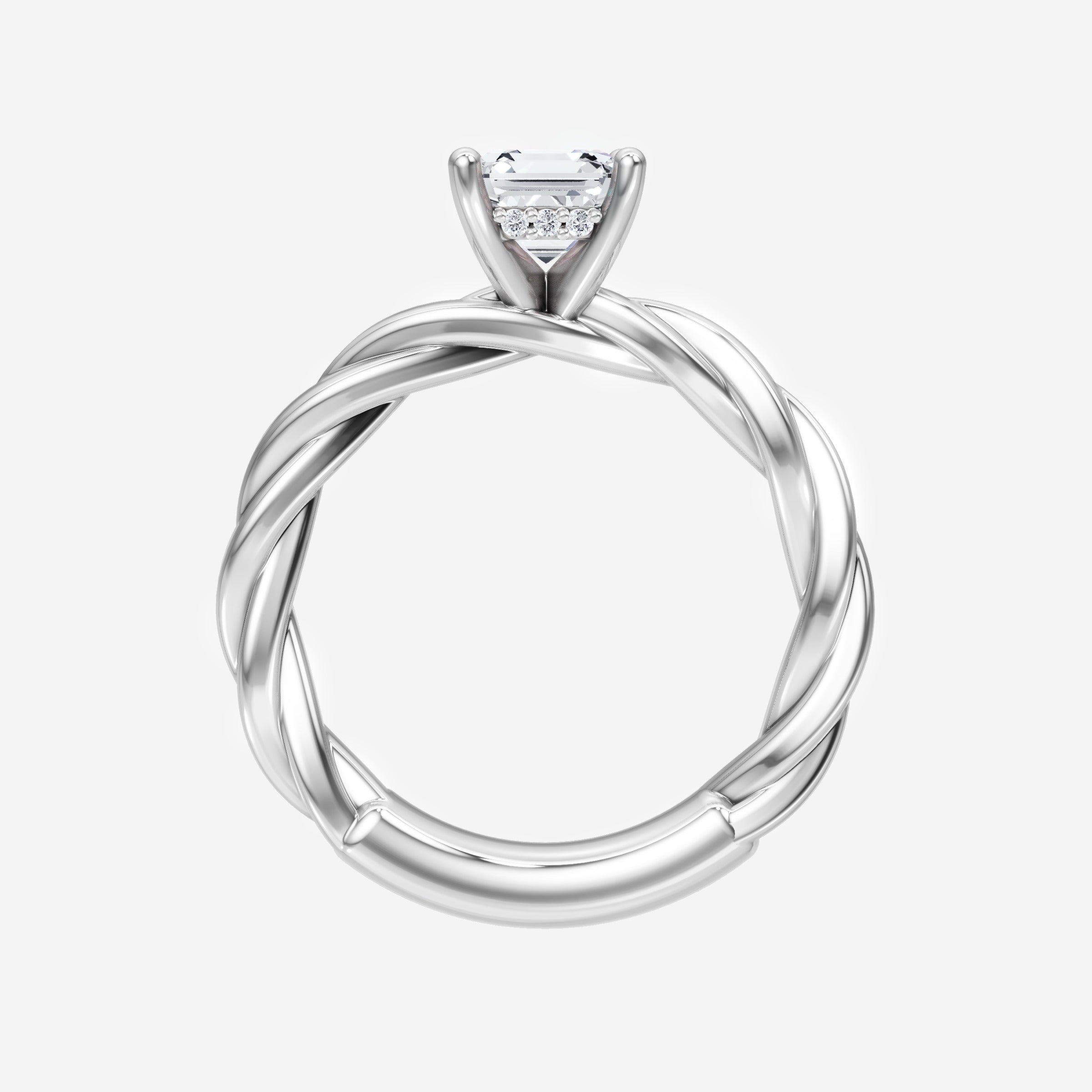 Asscher Adorned in Light Ring
