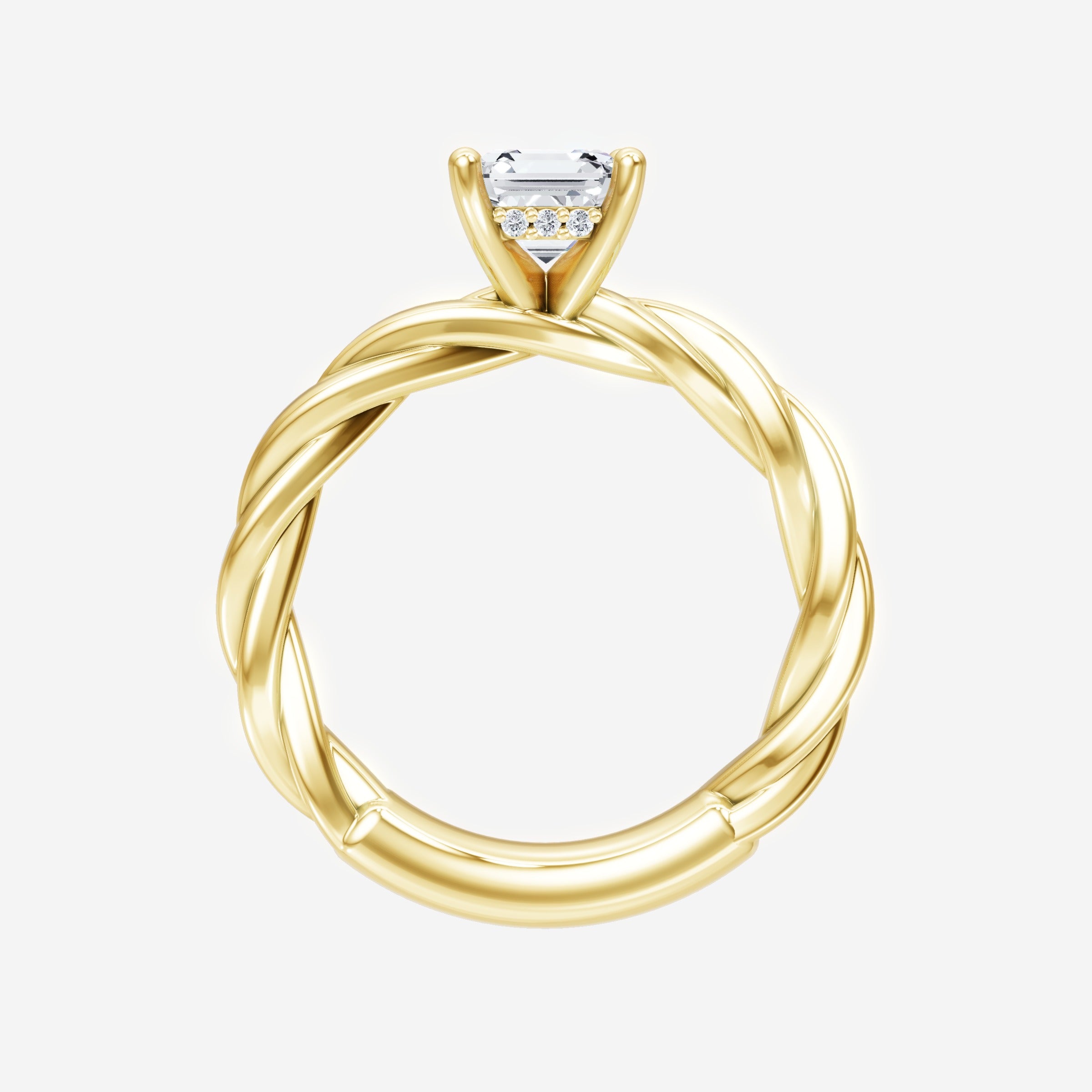 Asscher Adorned in Light Ring