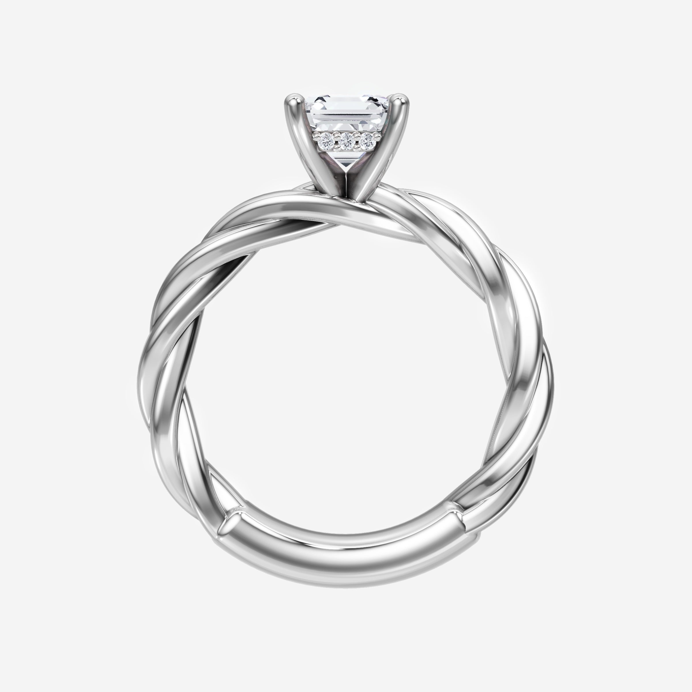 Asscher Adorned in Light Ring