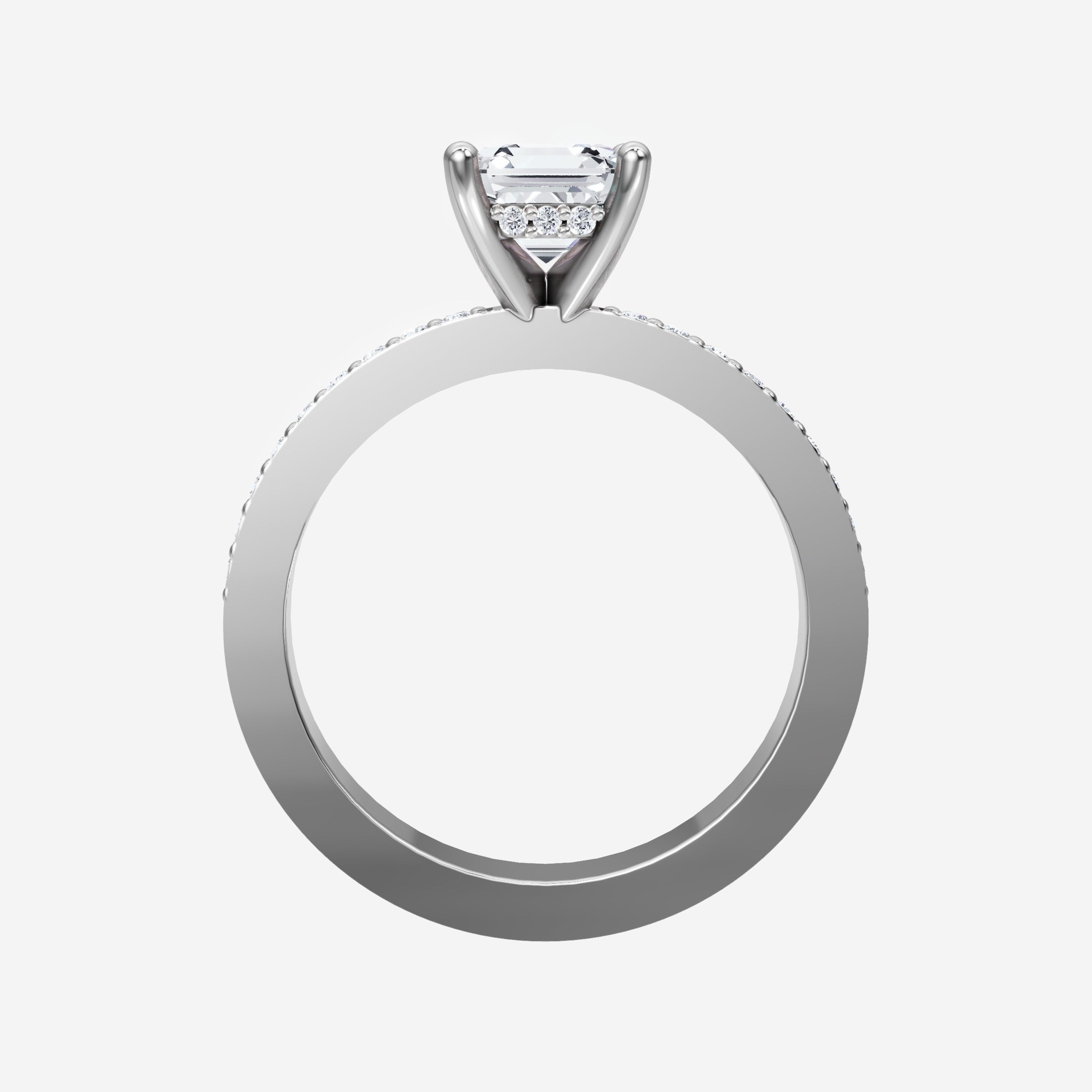 Asscher Twilight Twinkle Lab Grown Diamond Ring