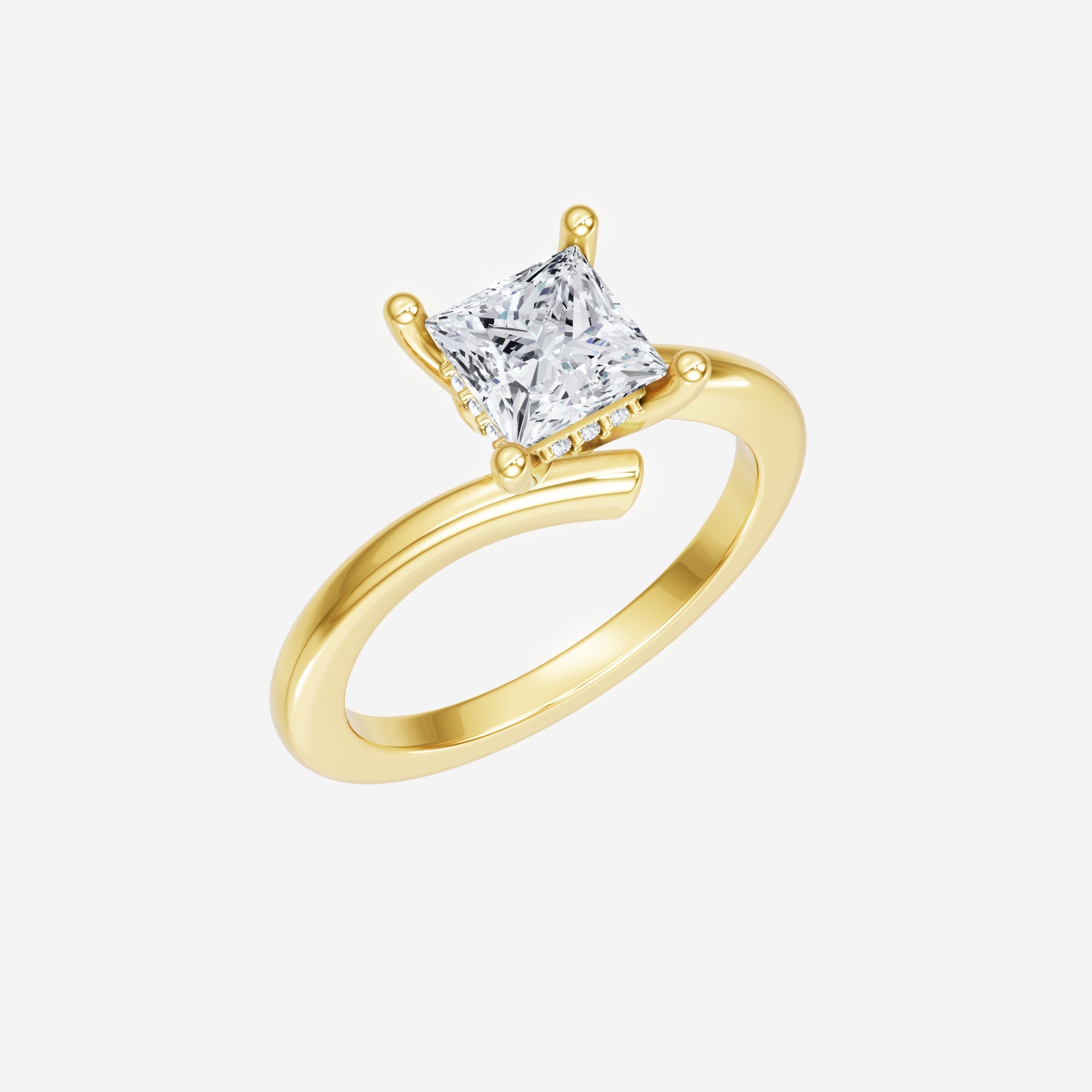 1.40CT Princess Trendy Halo Lab Grown Diamond Ring