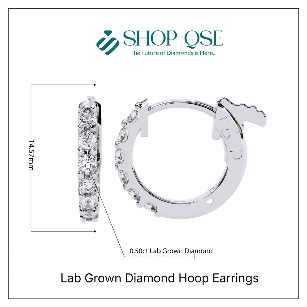 0.50CT Lab Grown Diamond Hoop Earrings