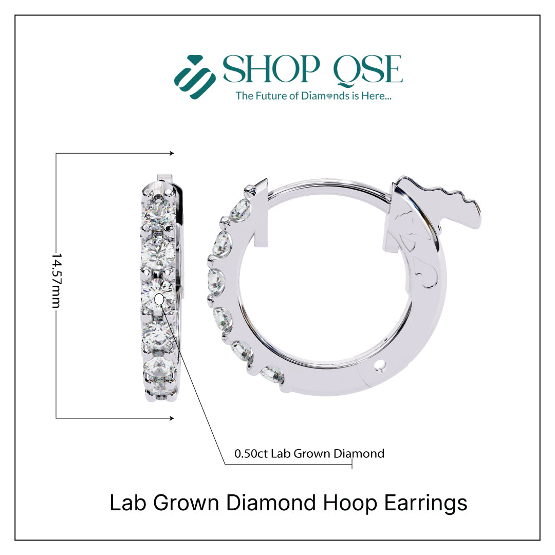 0.50CT Lab Grown Diamond Hoop Earrings
