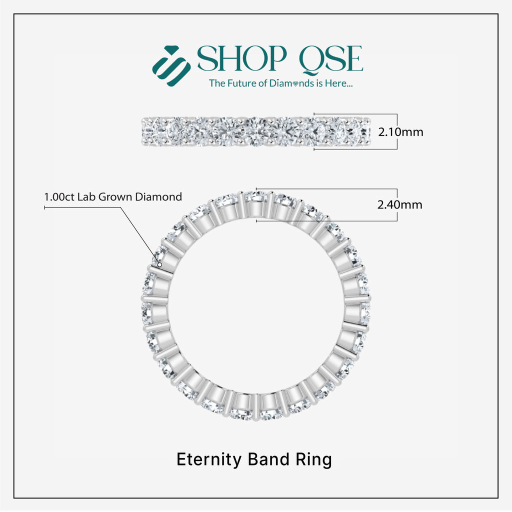 Anillo de eternidad con diamantes cultivados en laboratorio (1-2 ct)