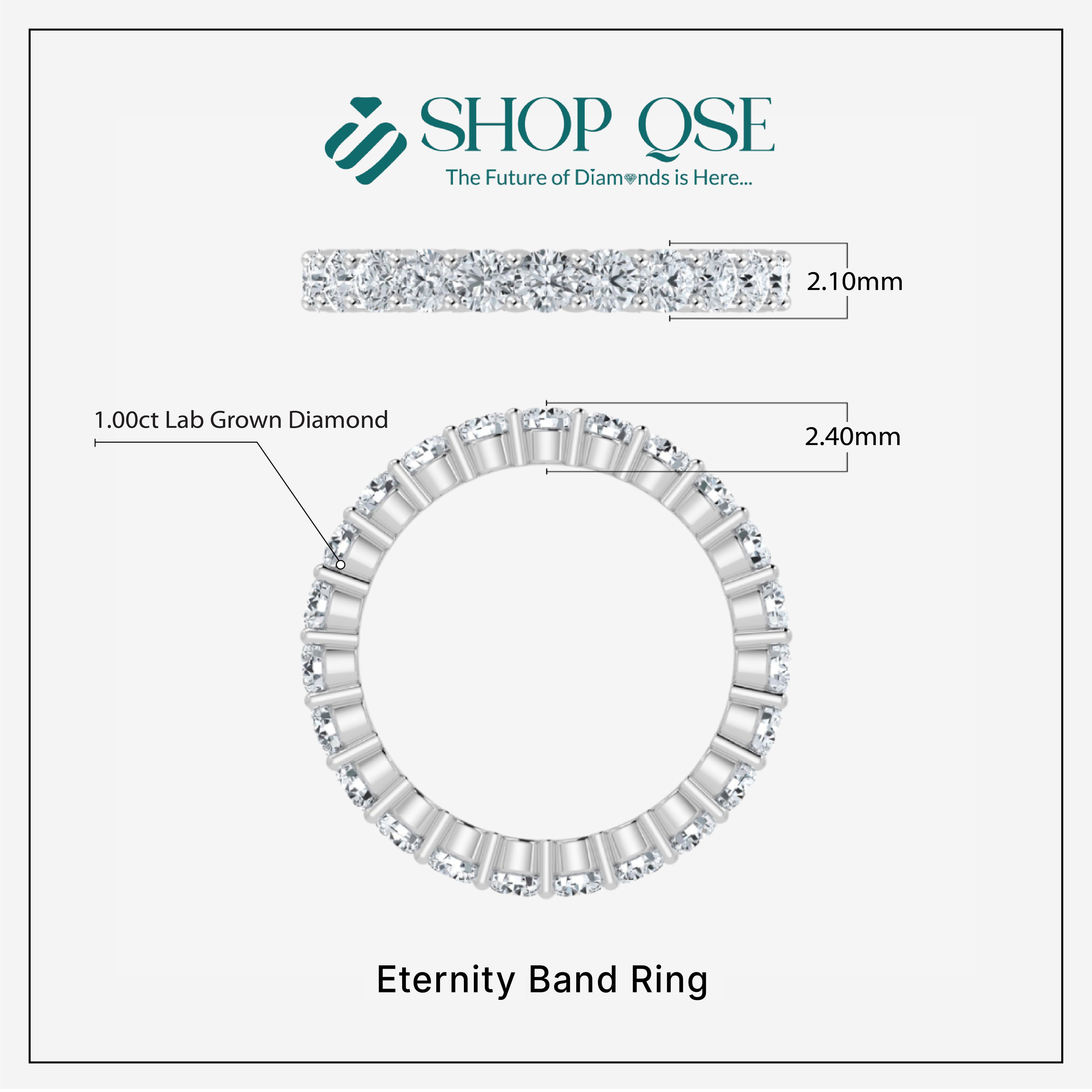 IGI Lab Grown Diamond Eternity Band (1ct-2ct)