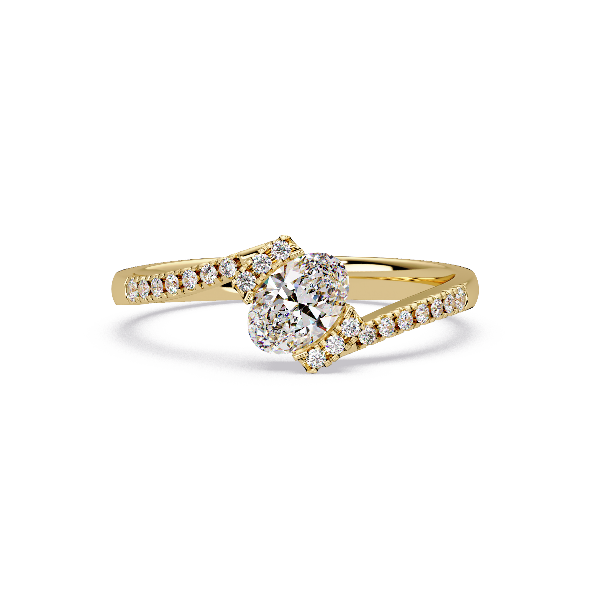 1 CT Oval Split Shank Lab Grown Diamond Ring