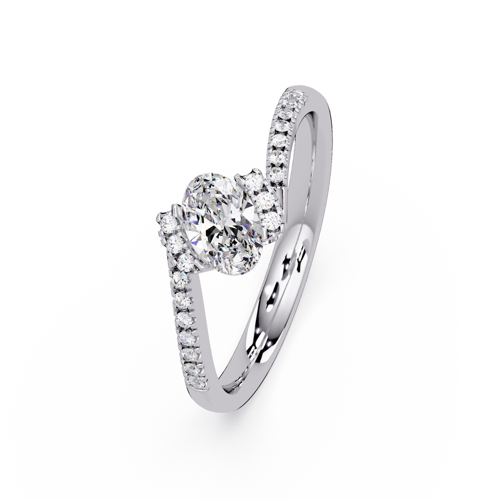 1 CT Oval Split Shank Lab Grown Diamond Ring