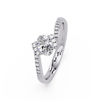 1 CT Oval Split Shank Lab Grown Diamond Ring