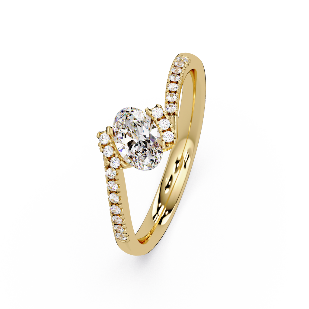 1 CT Oval Split Shank Lab Grown Diamond Ring
